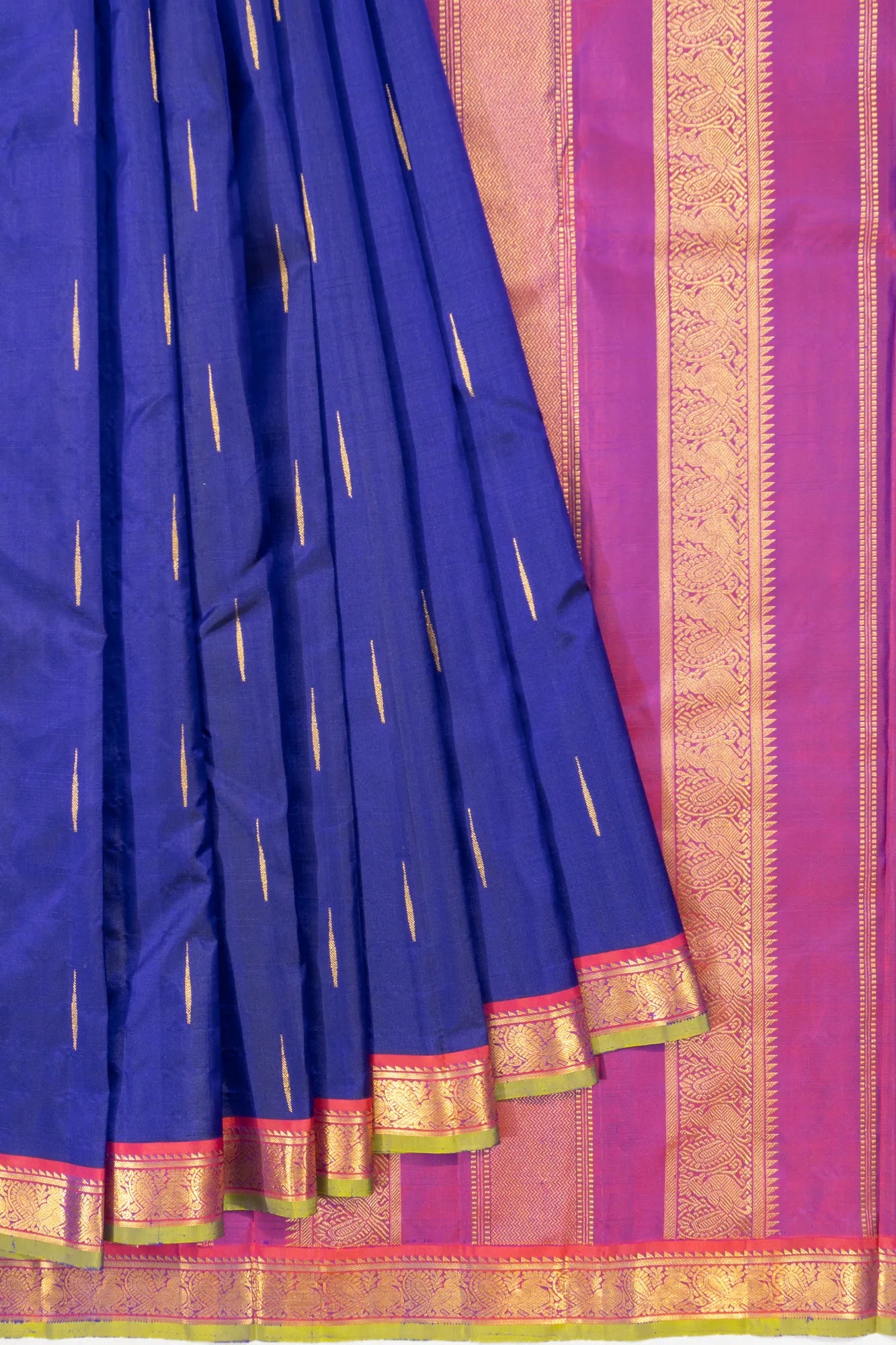 Kanchipuram Silk Butta Dark Blue Saree