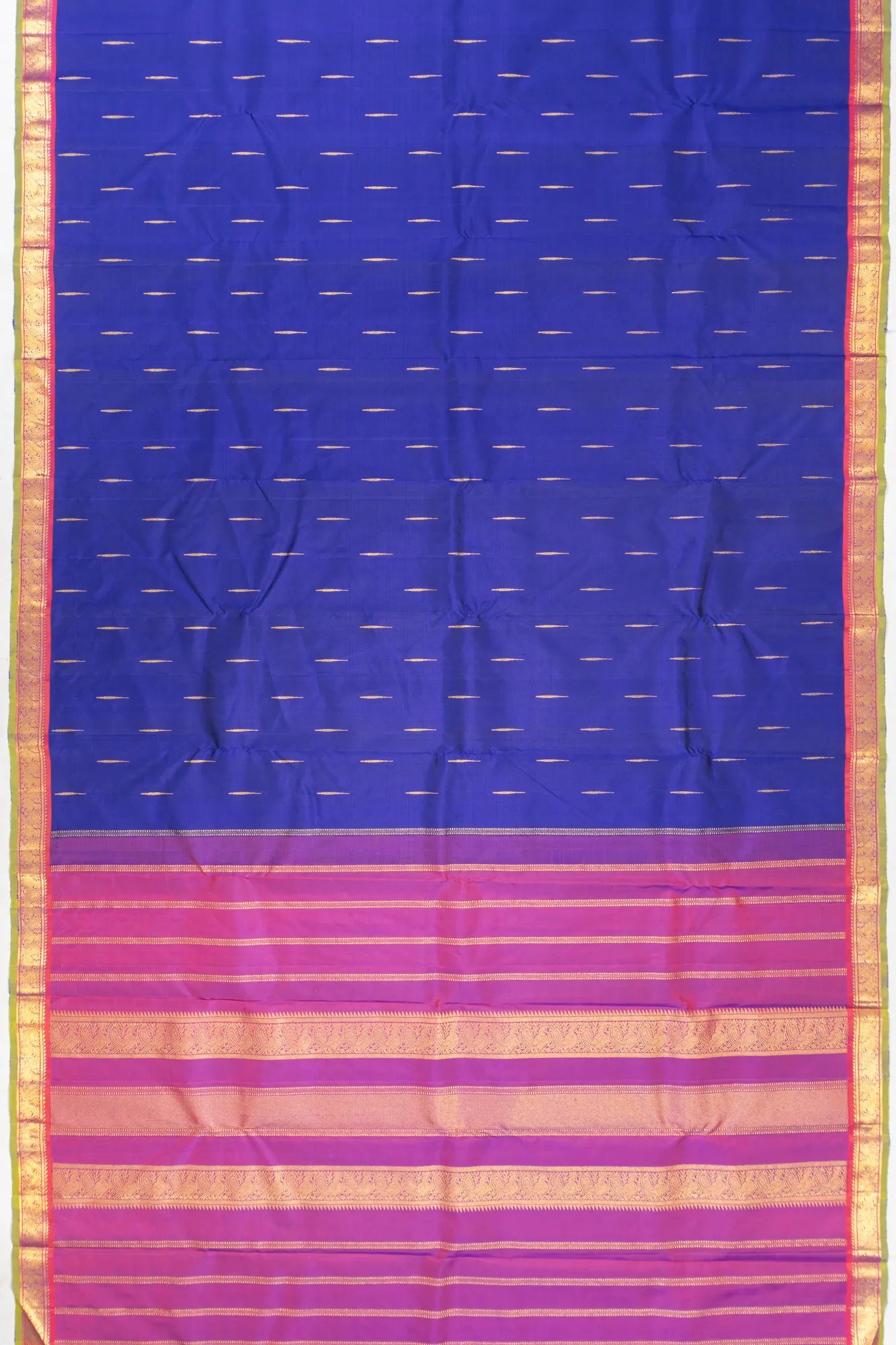 Kanchipuram Silk Butta Dark Blue Saree