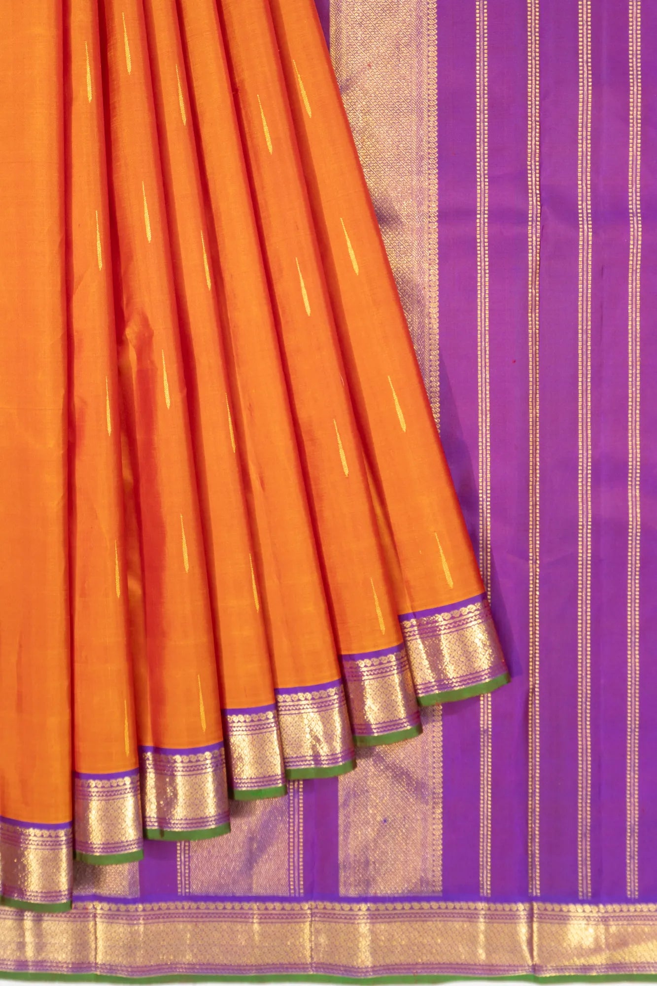 Classic Kanchipuram Silk Butta Mustard Yellow Saree