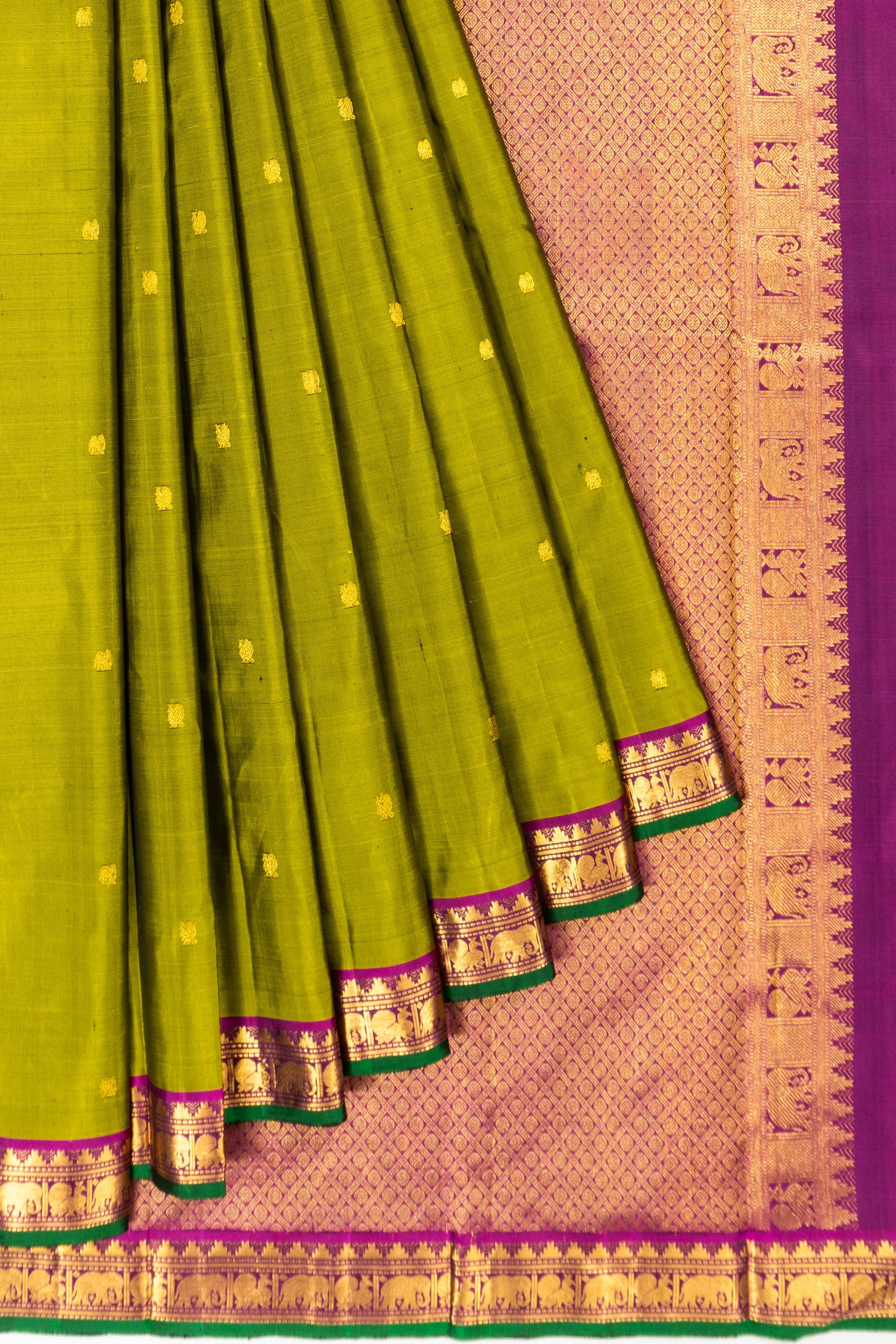 Classic Kanchipuram Silk Butta Green Saree