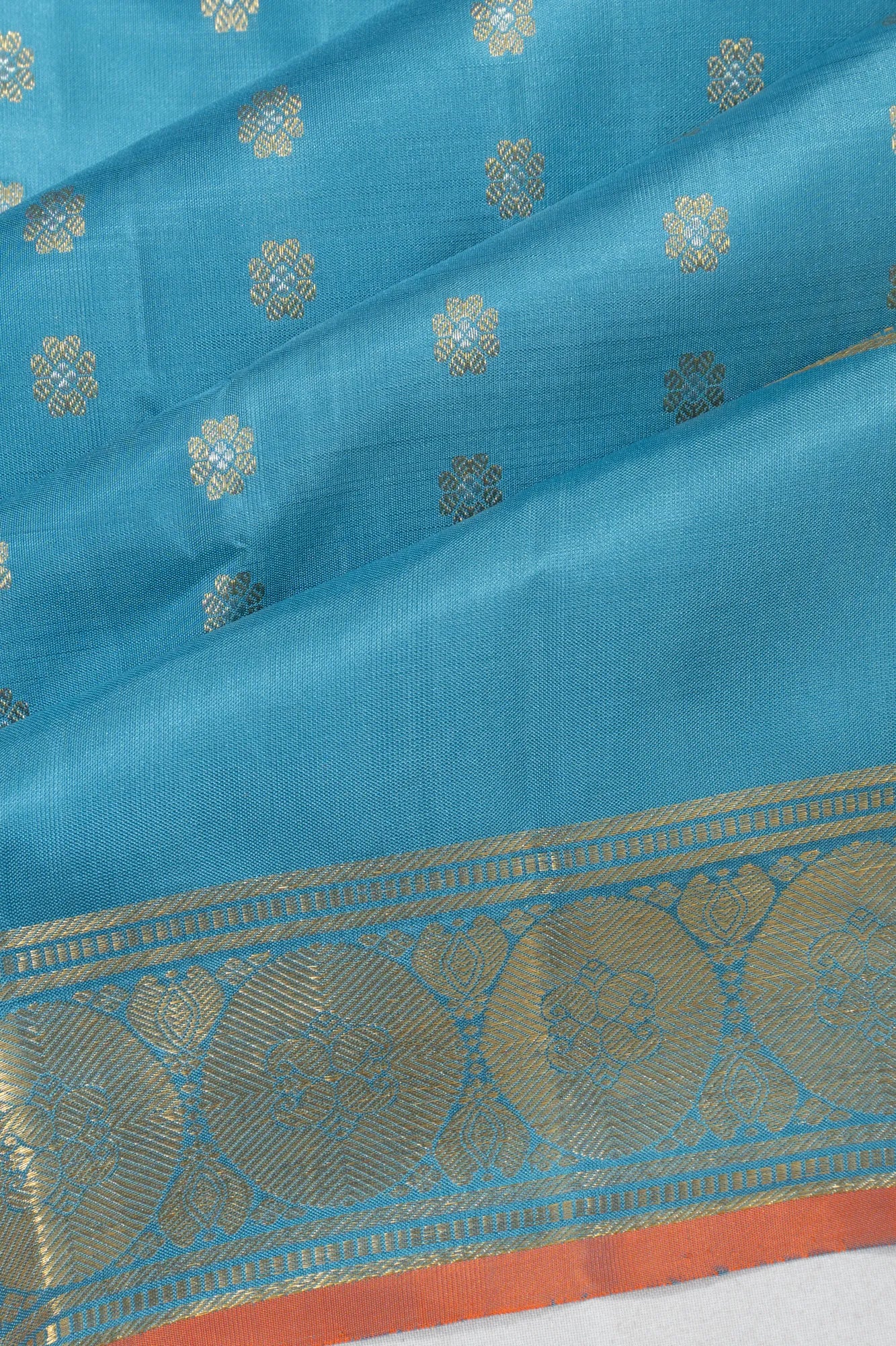 Kanchipuram Silk Butta Sky Blue Saree