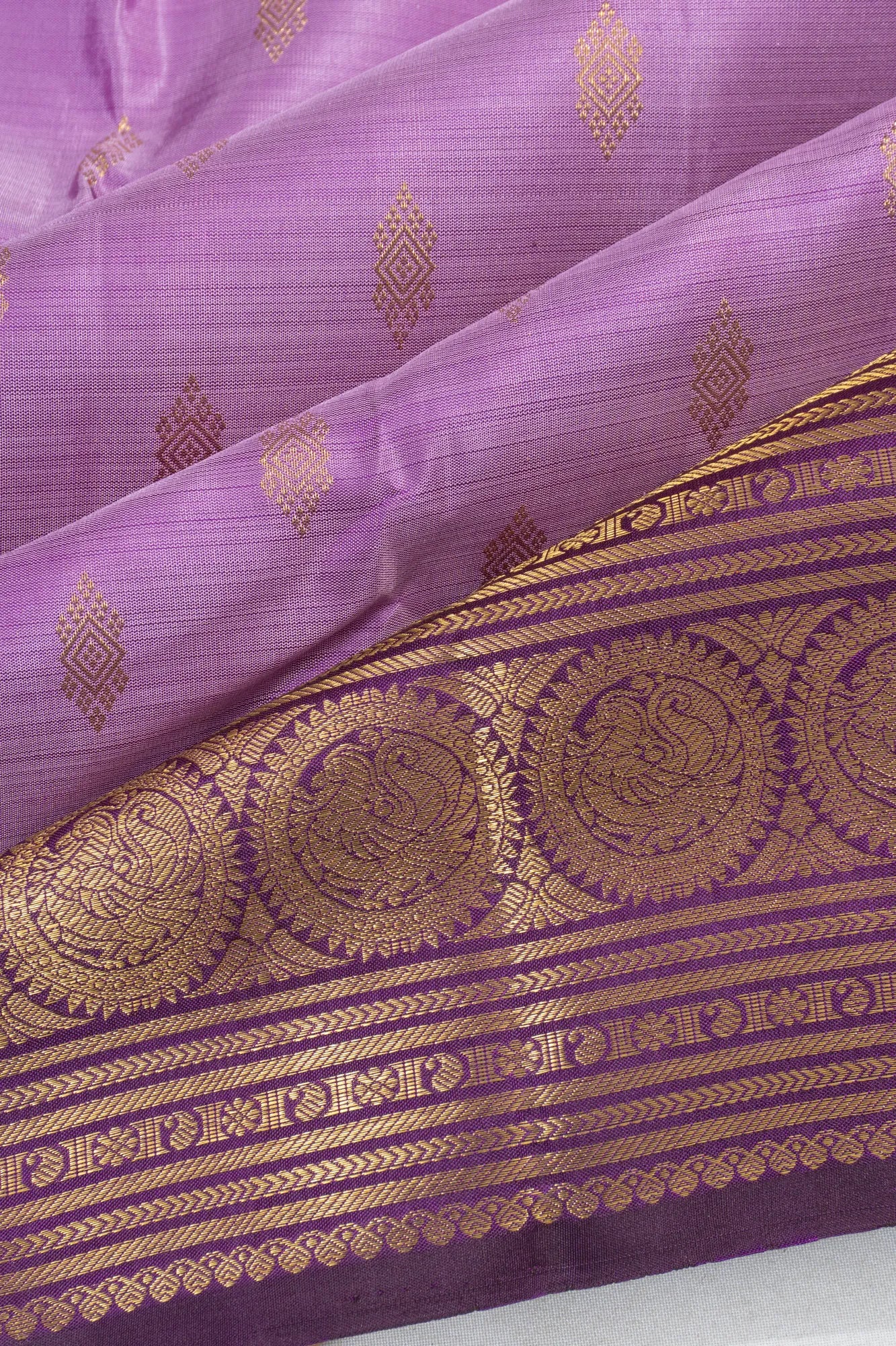 Kanchipuram Silk Butta Lavender Saree