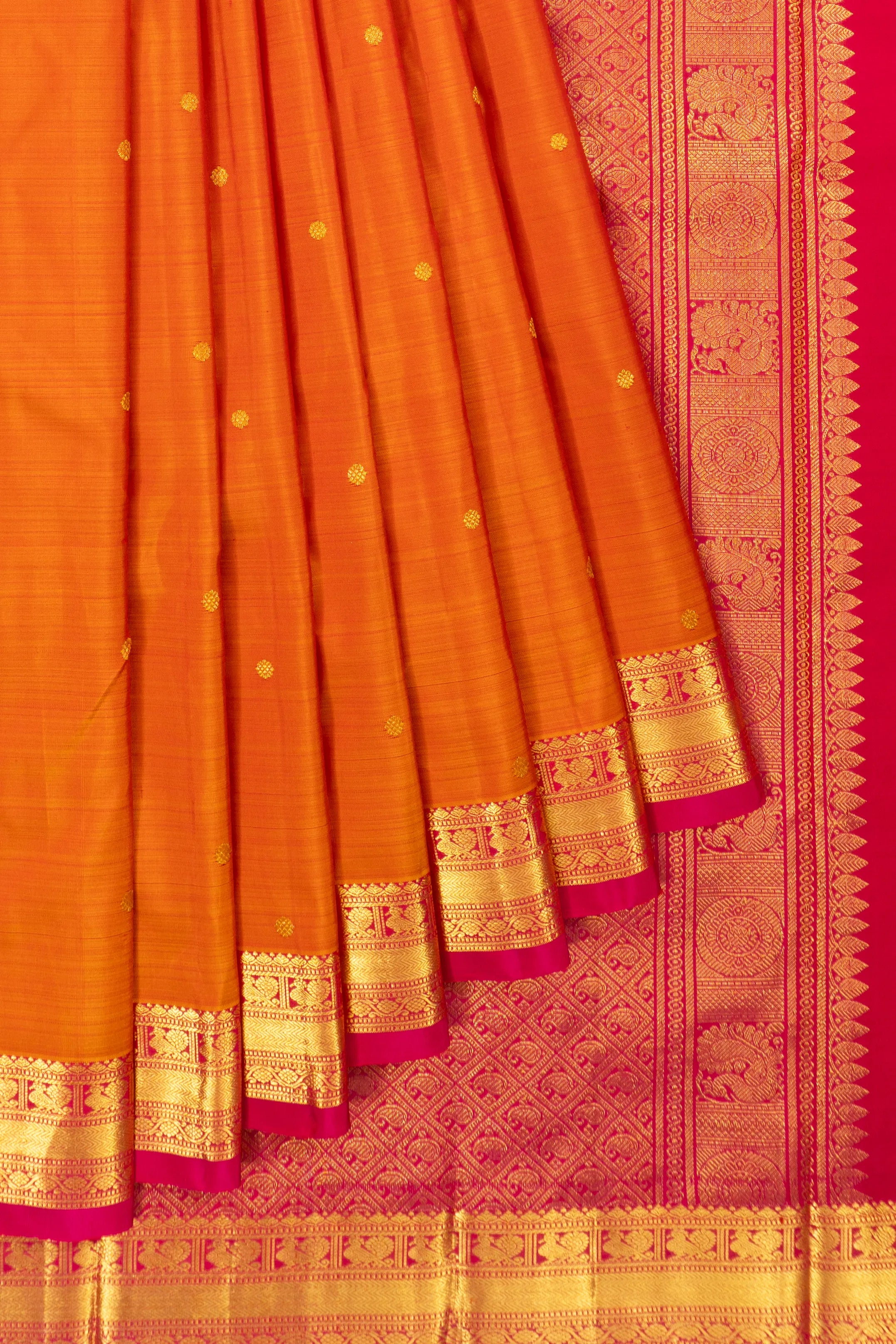 Taranga Kanchi Silk Butta Orange Saree