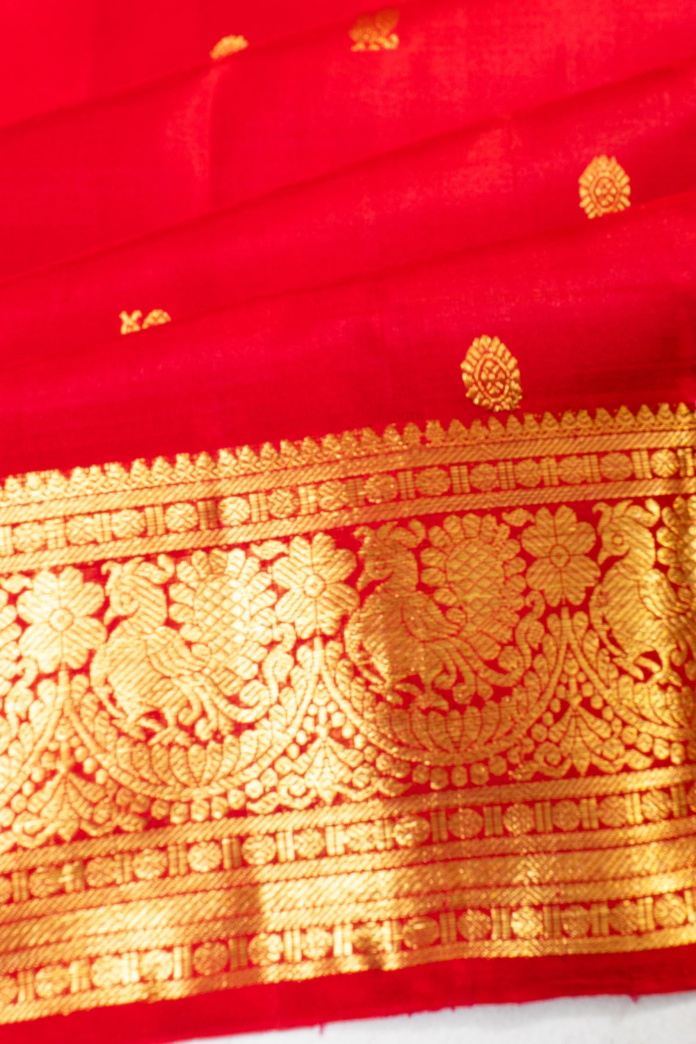 Taranga Kanchi Silk Butta Red Saree
