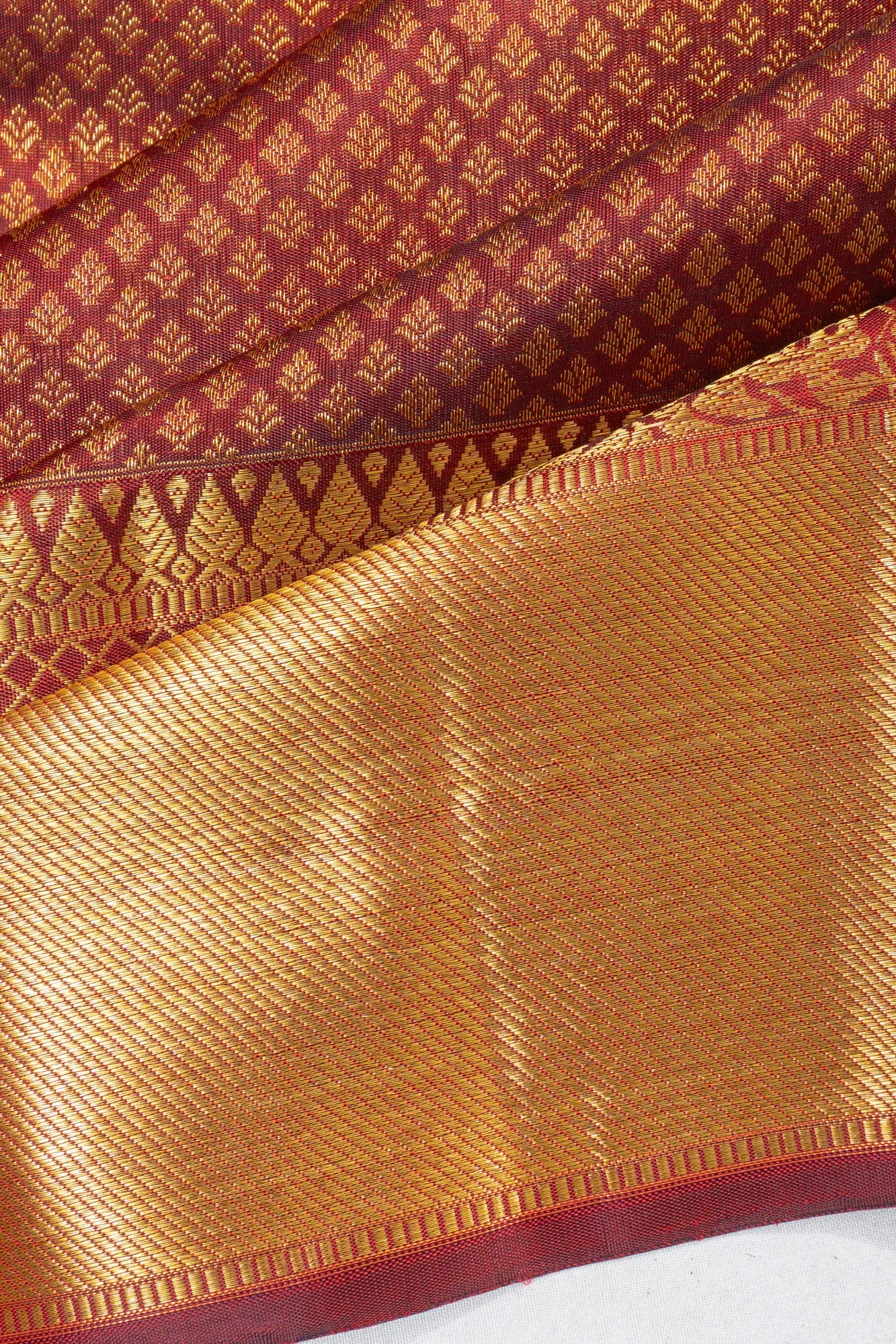 Kanchipuram Silk Brocade Maroon Saree