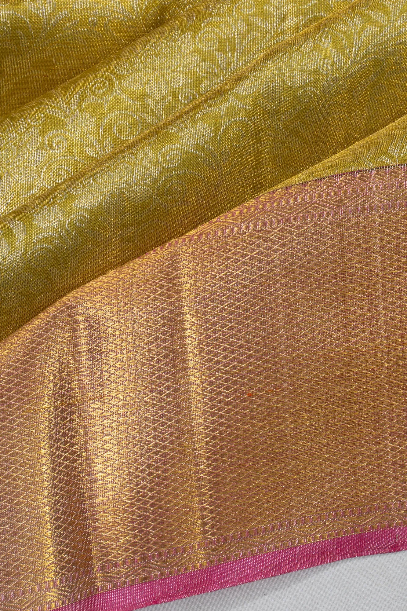 Kanchipuram Silk Tissue Brocade Green Saree