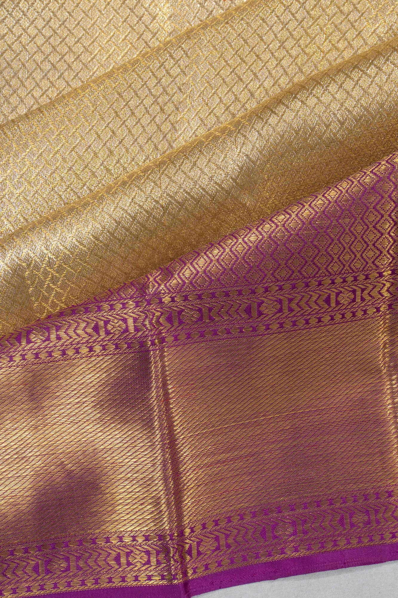 Kanchipuram Silk Tissue Brocade Gold Saree