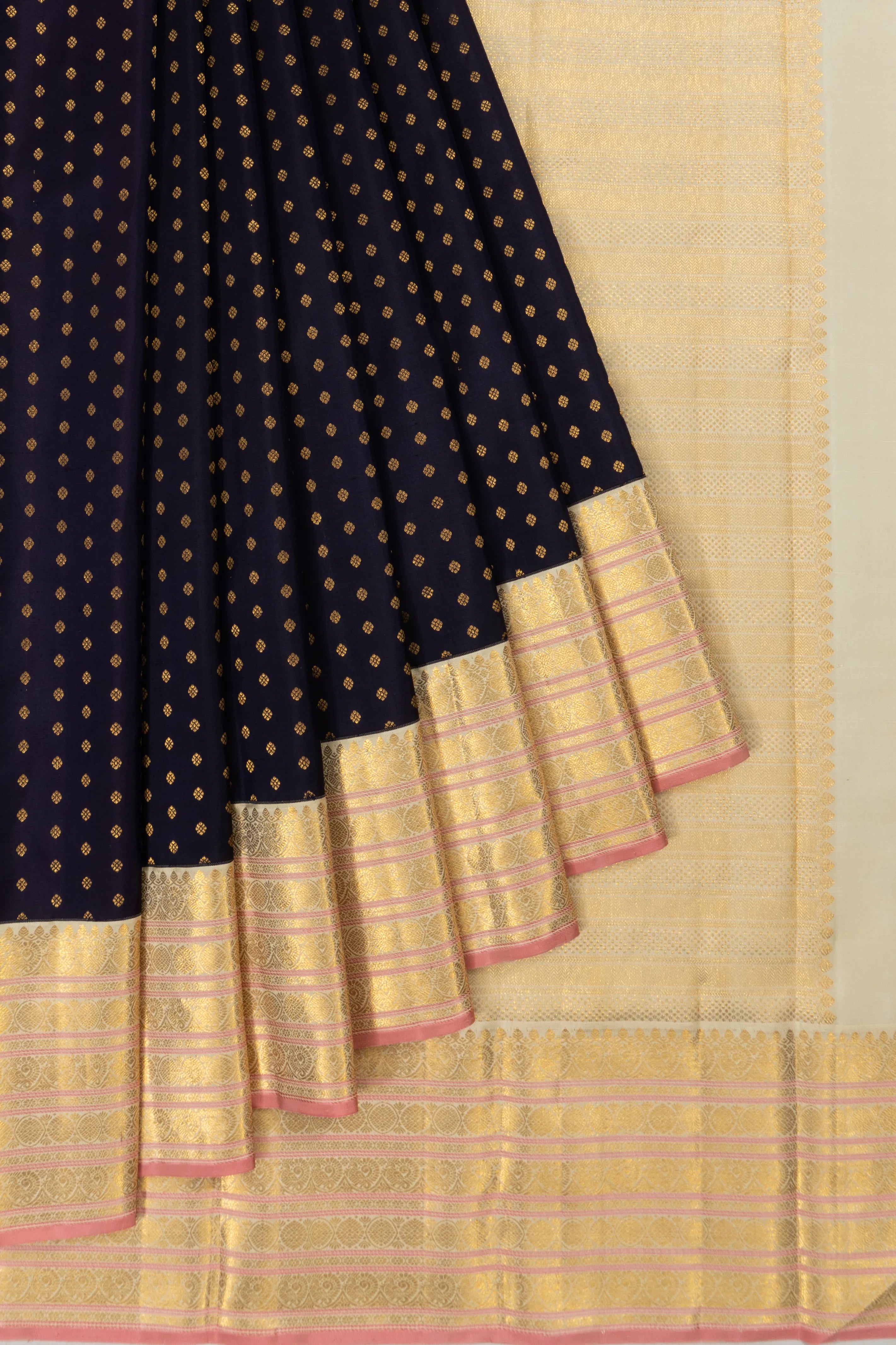 Kanchipuram Silk Brocade Black Saree