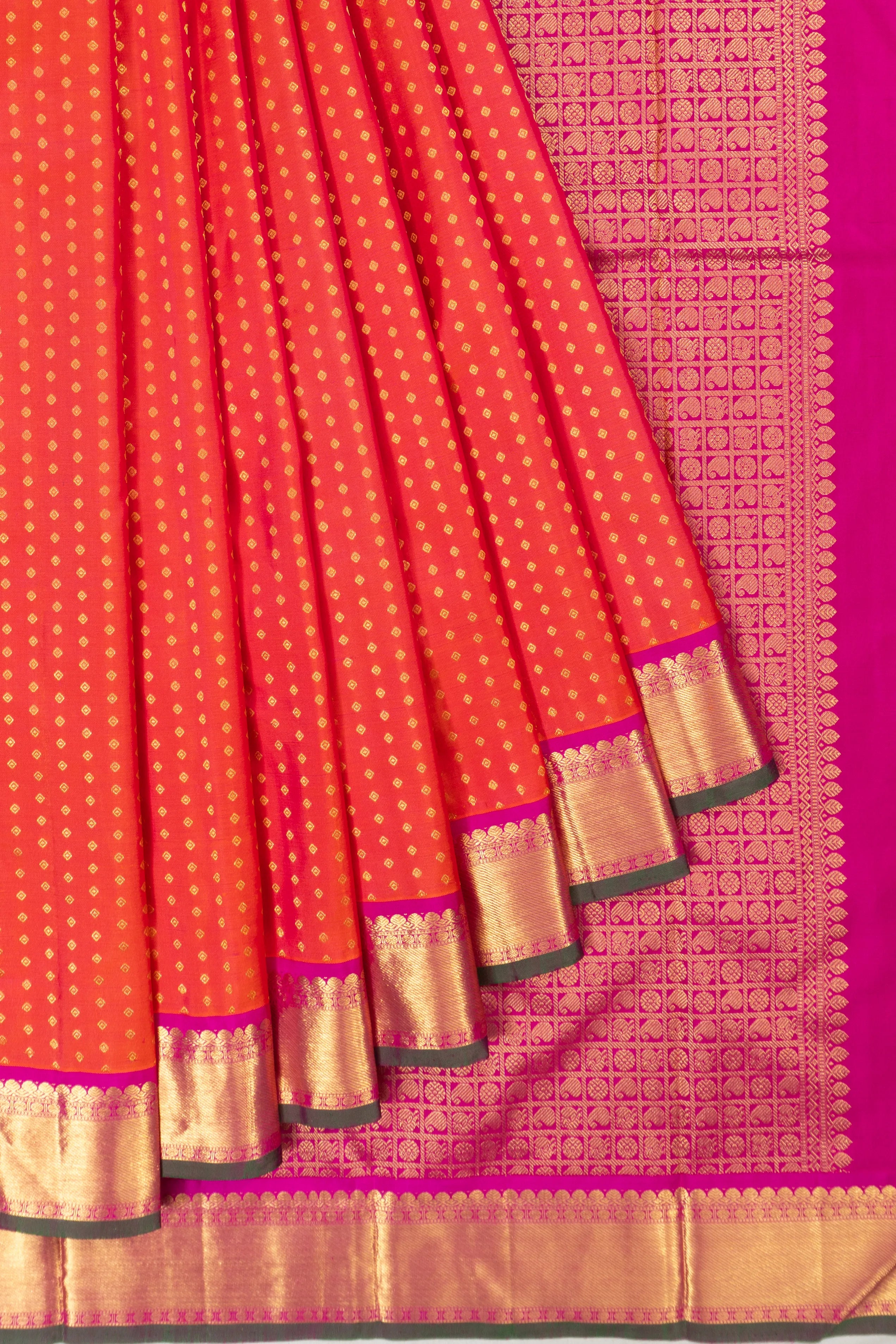 Kanchipuram Silk Brocade Red Saree