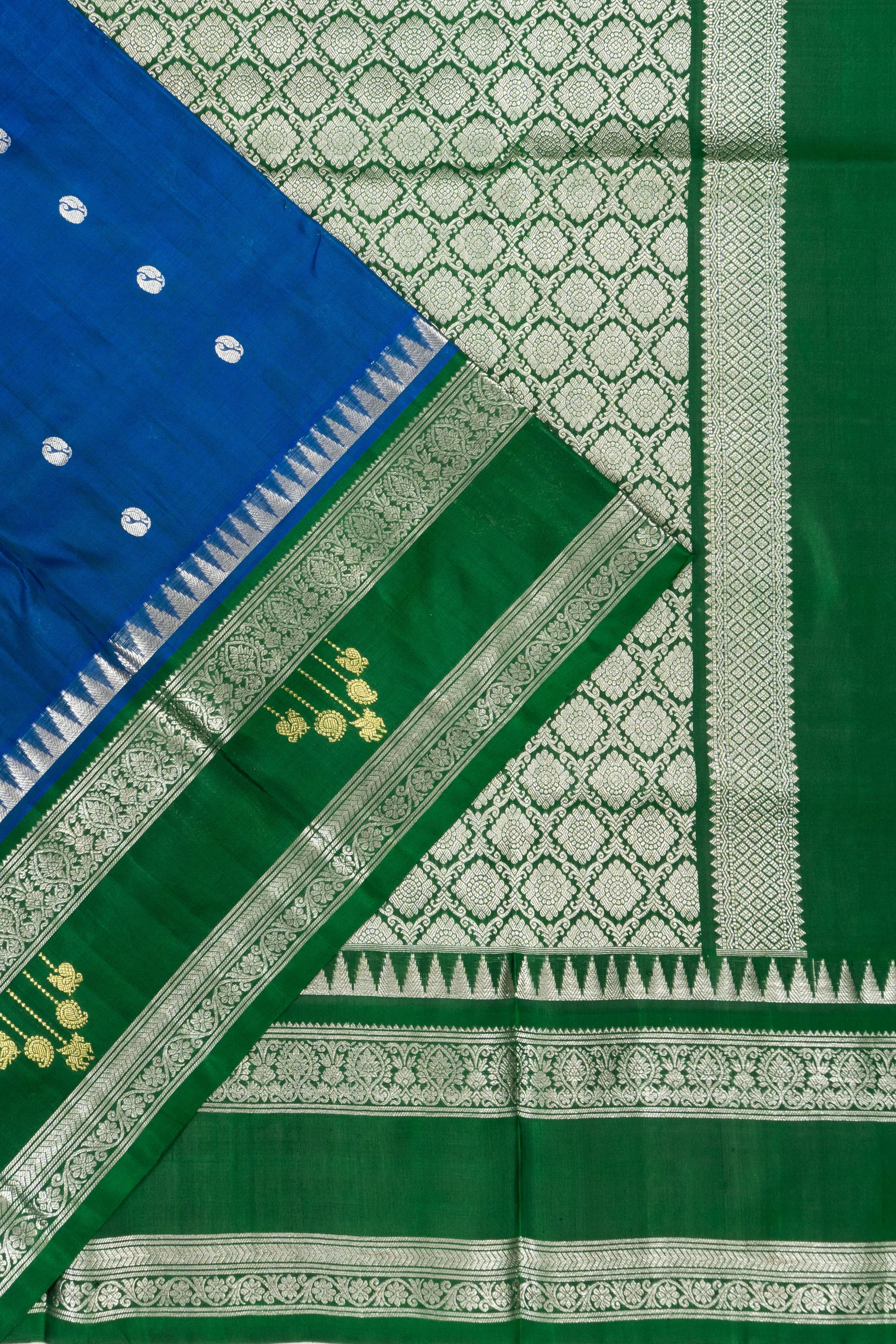 Venkatagiri Silk Butta Royal Blue Saree