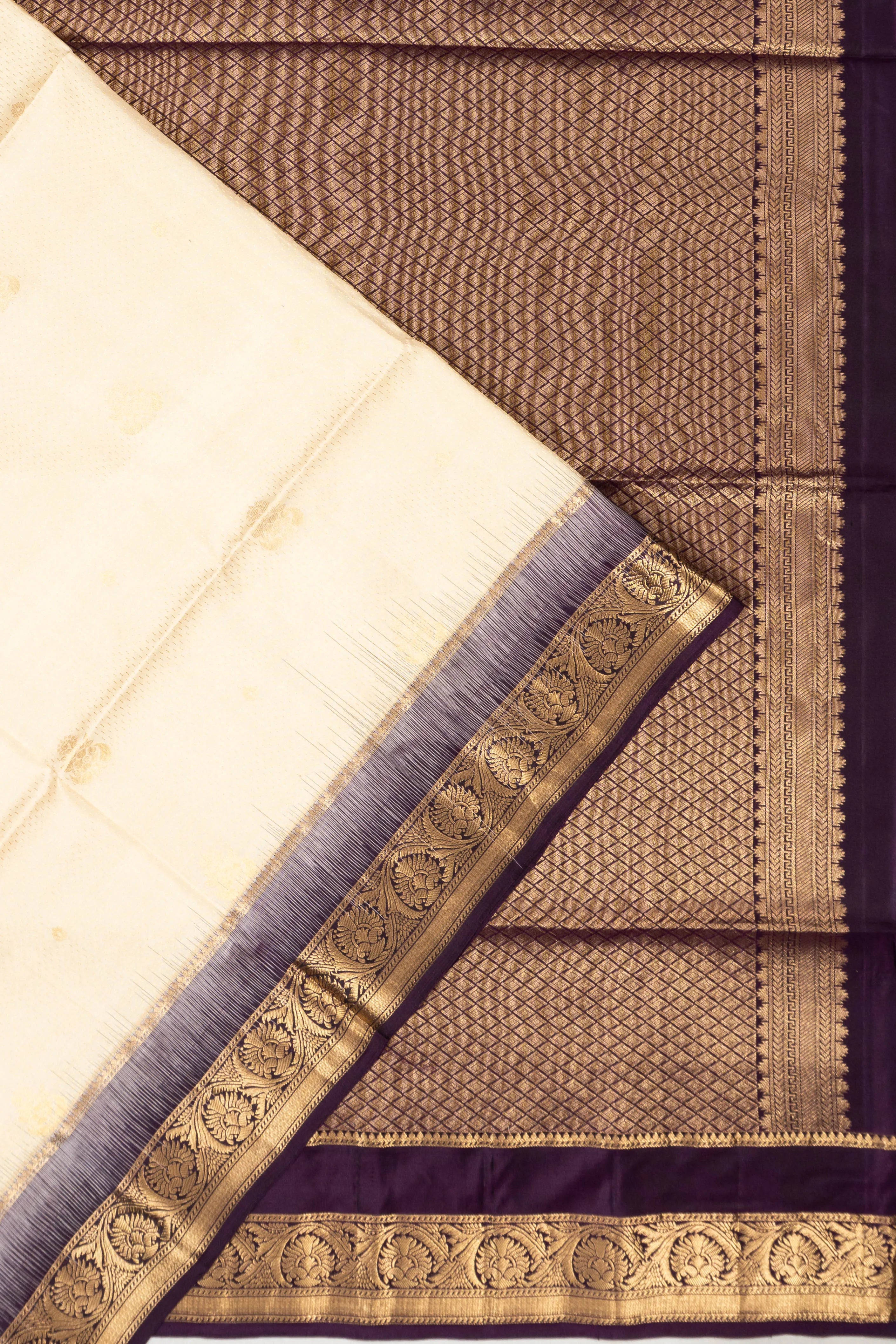 Coimbatore Soft Silk Brocade And Butta Cream Saree