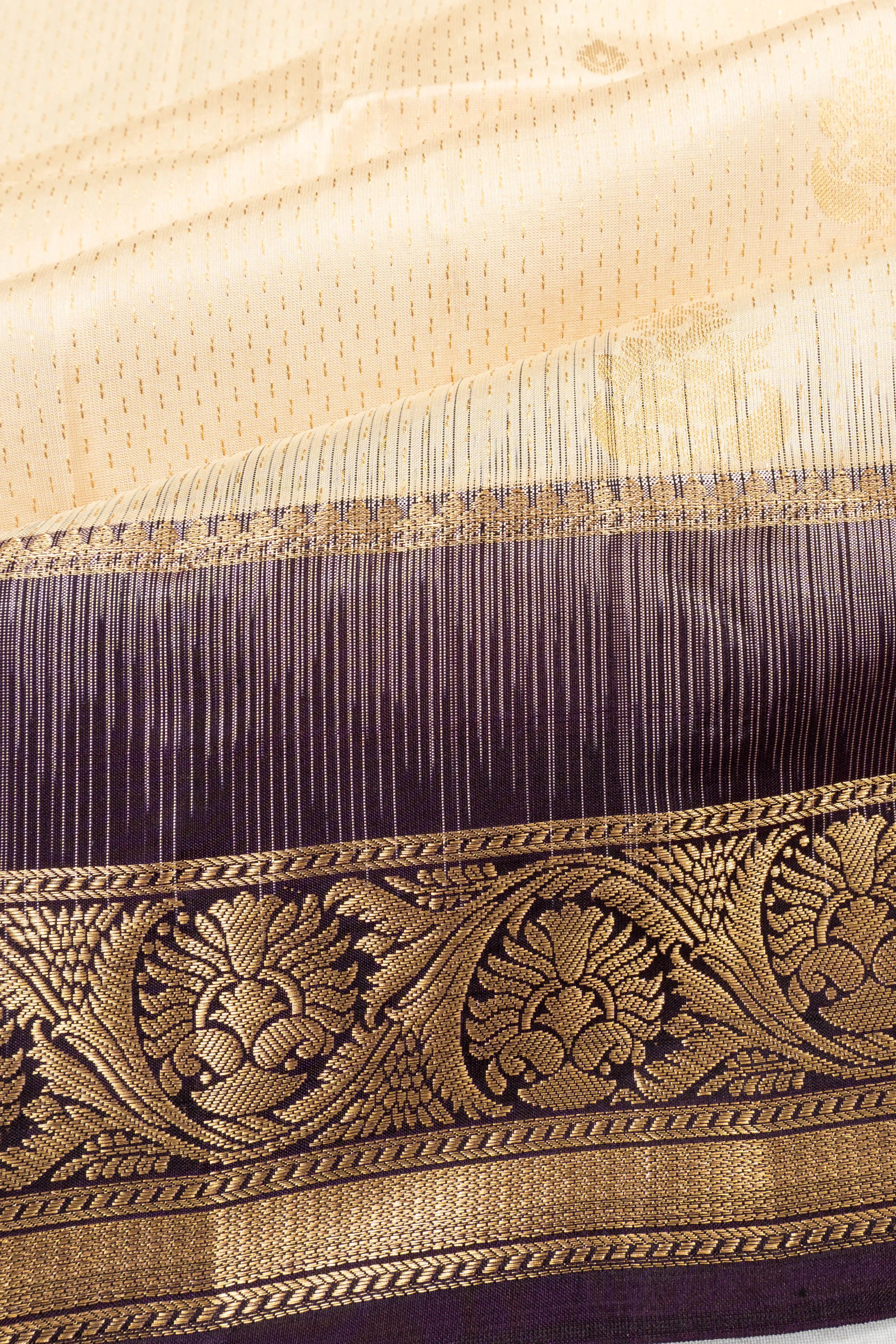 Coimbatore Soft Silk Brocade And Butta Cream Saree