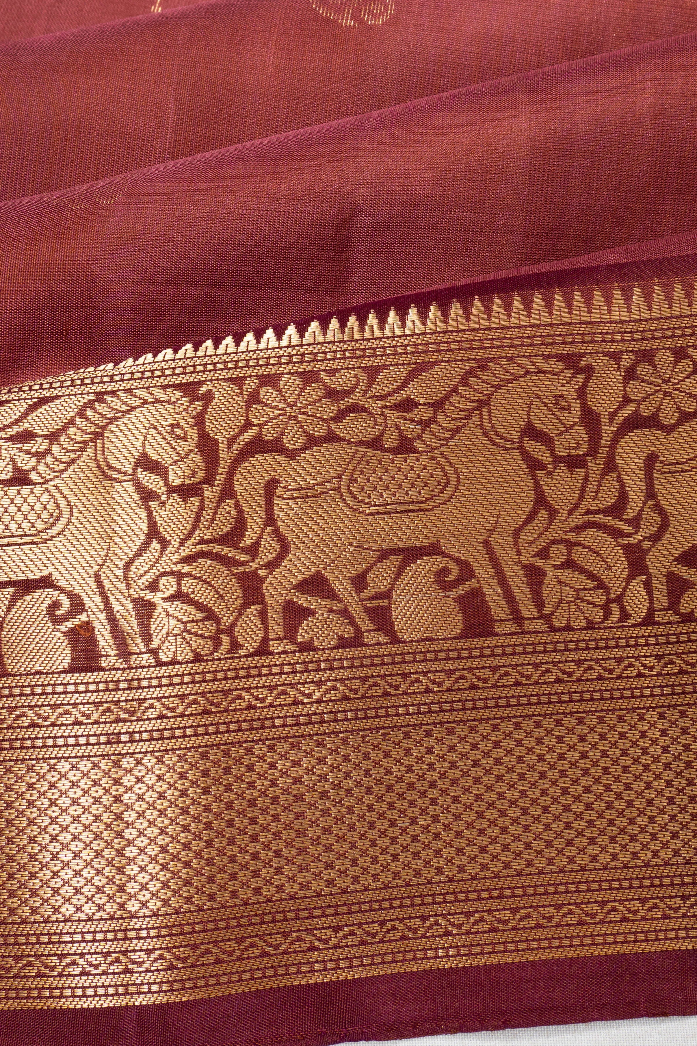 Coimbatore Soft Silk Butta Rust Orange Saree