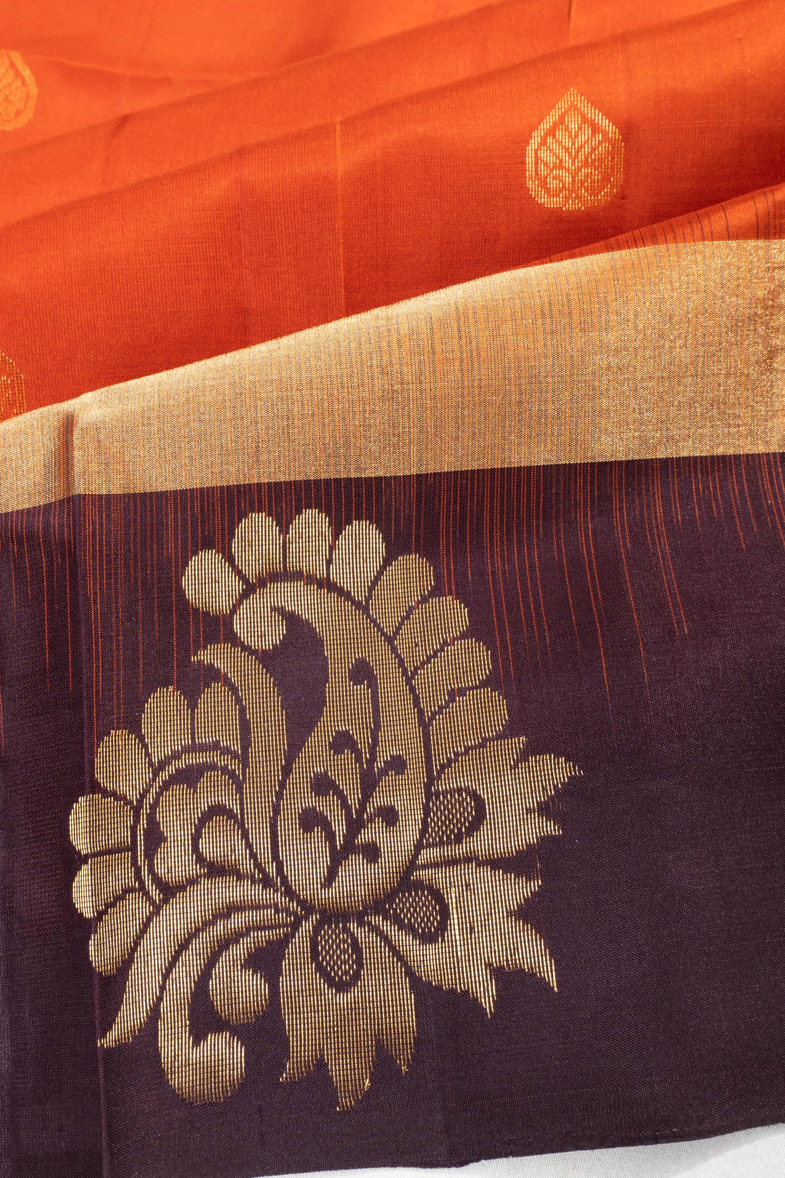 Coimbatore Soft Silk Butta Orange Saree