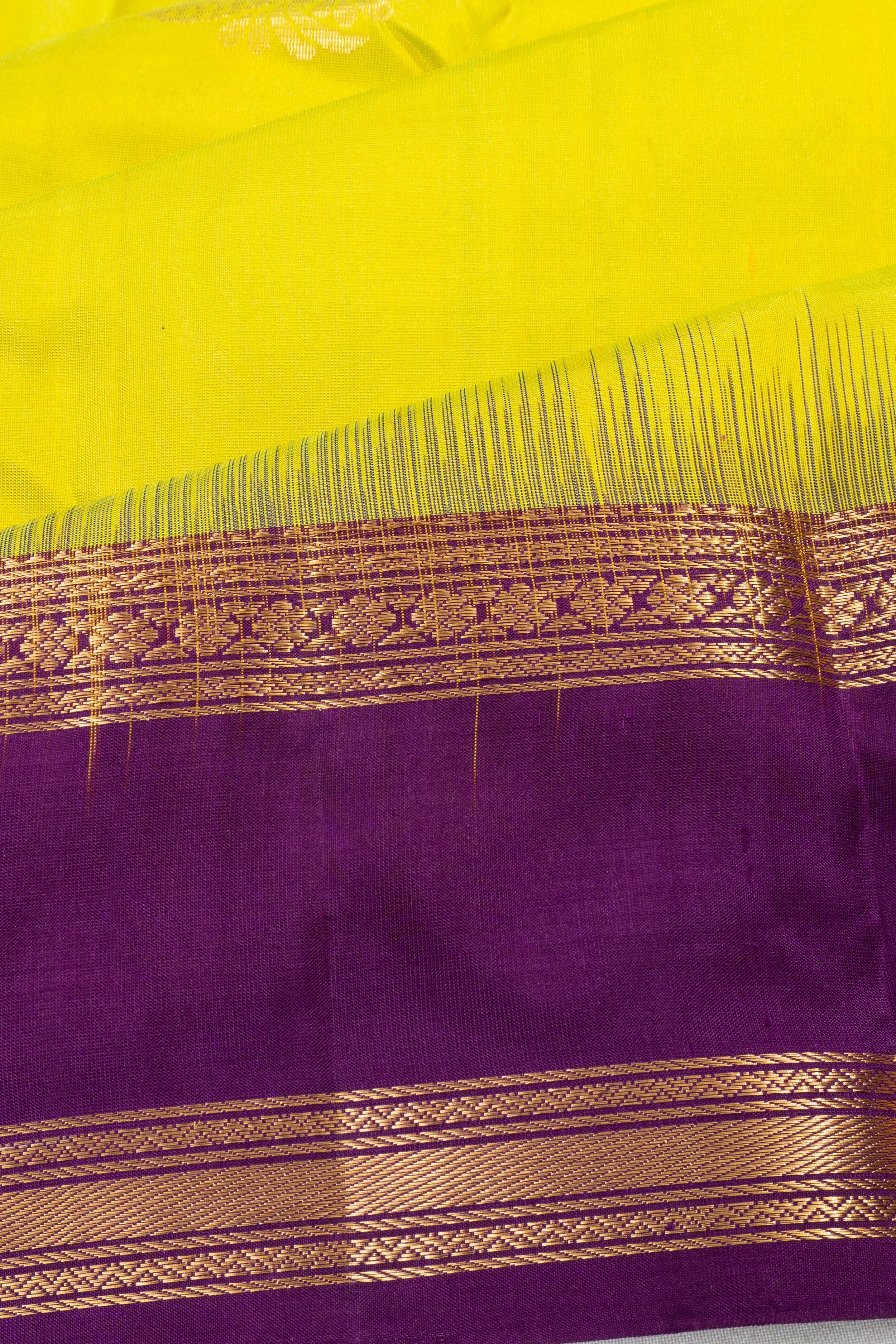 Coimbatore Soft Silk Butta Lemon Yellow Saree
