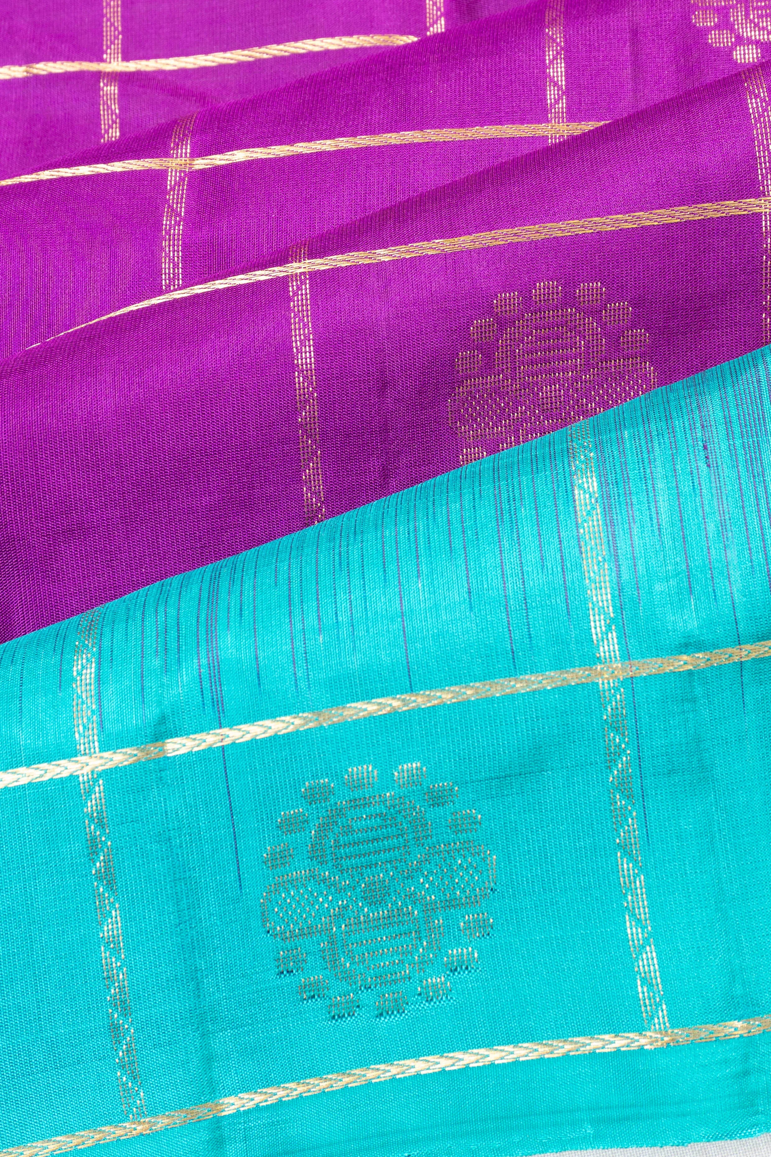 Coimbatore Soft Silk Checks And Butta Purple Saree