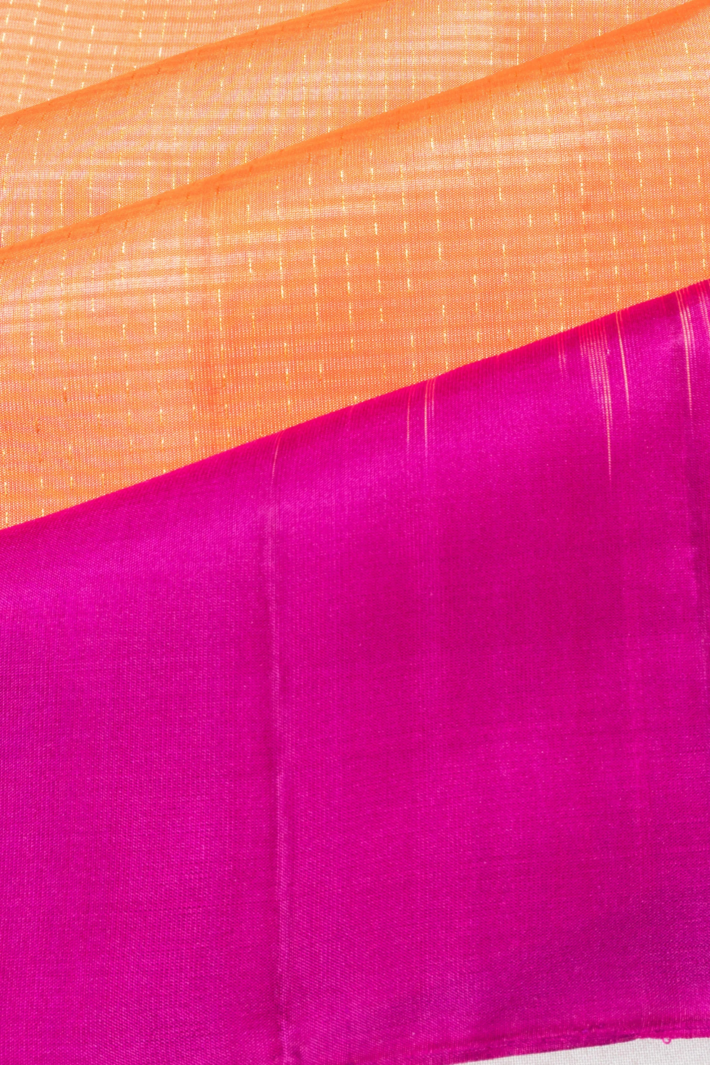 Coimbatore Soft Silk Checks Pastel Orange Saree