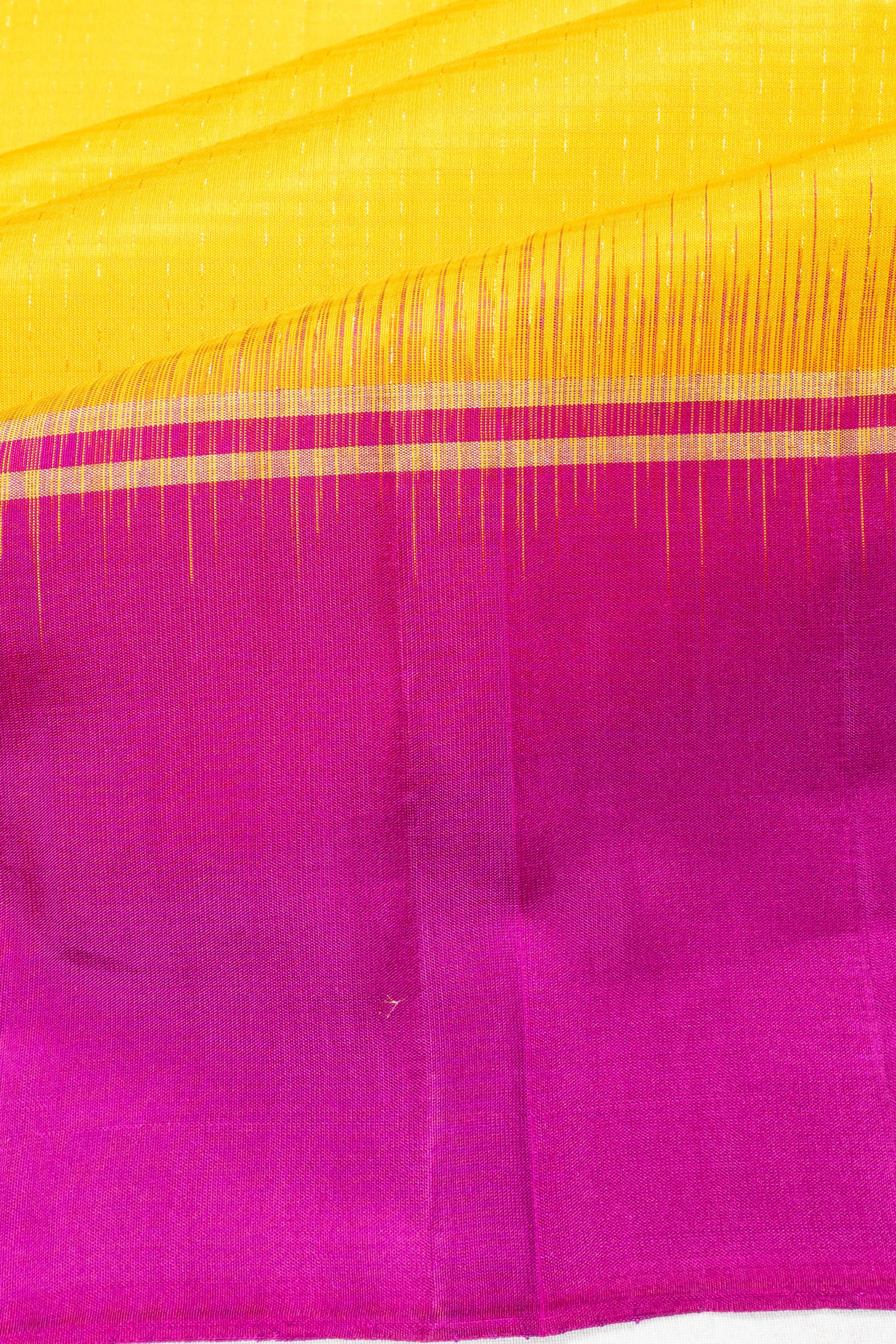 Coimbatore Soft Silk Checks Lemon Yellow Saree