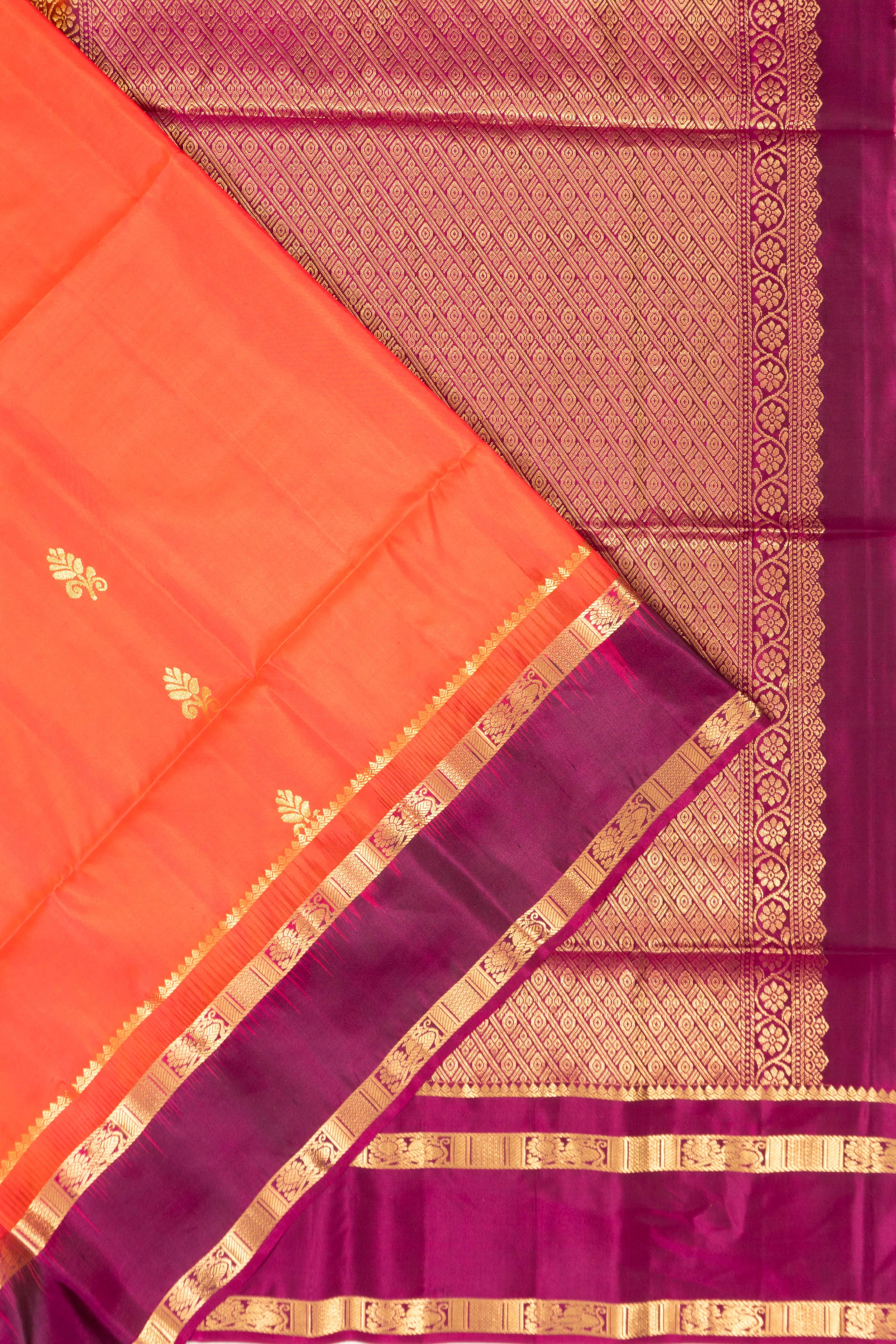 Coimbatore Soft Silk Butta Orange Saree