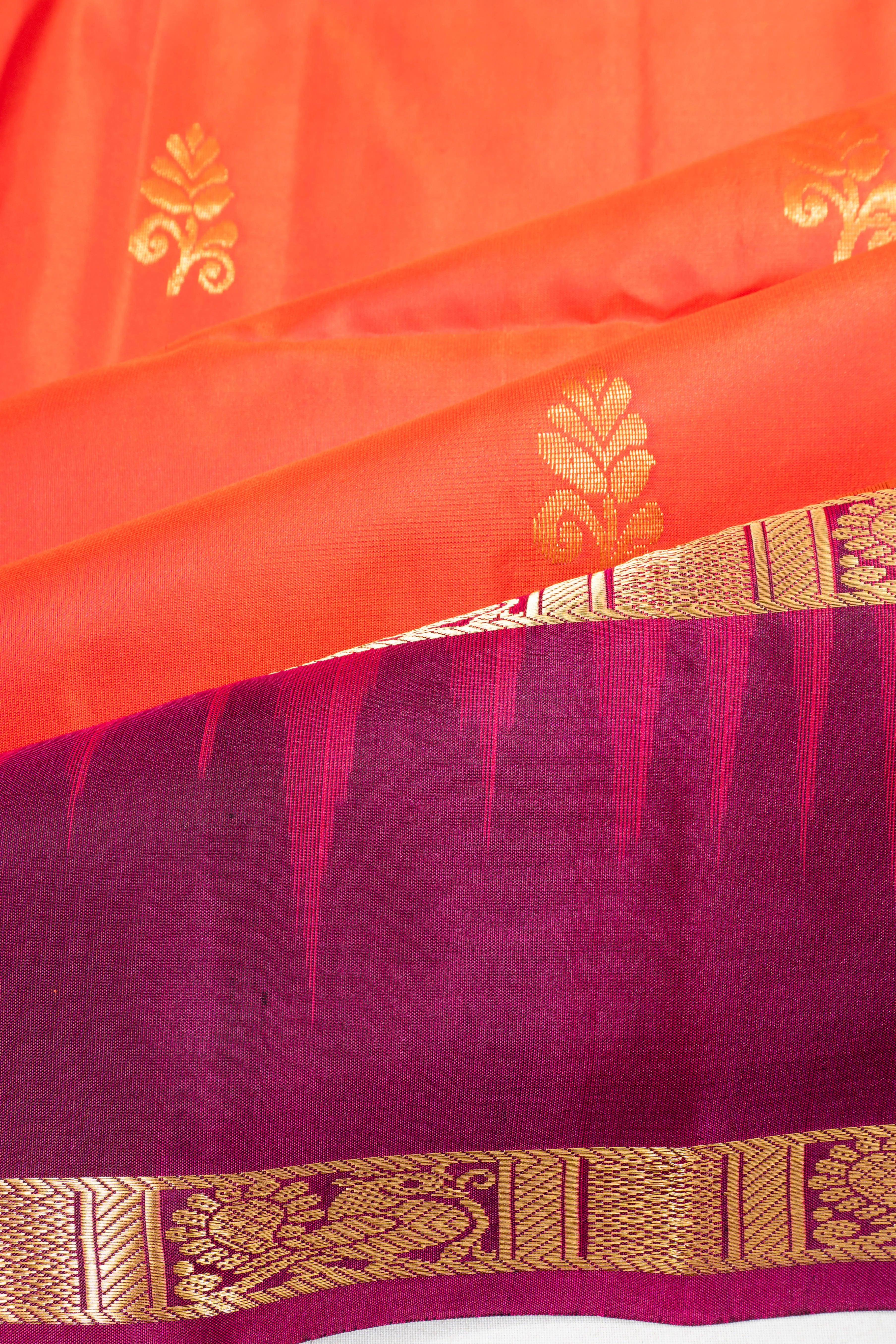 Coimbatore Soft Silk Butta Orange Saree