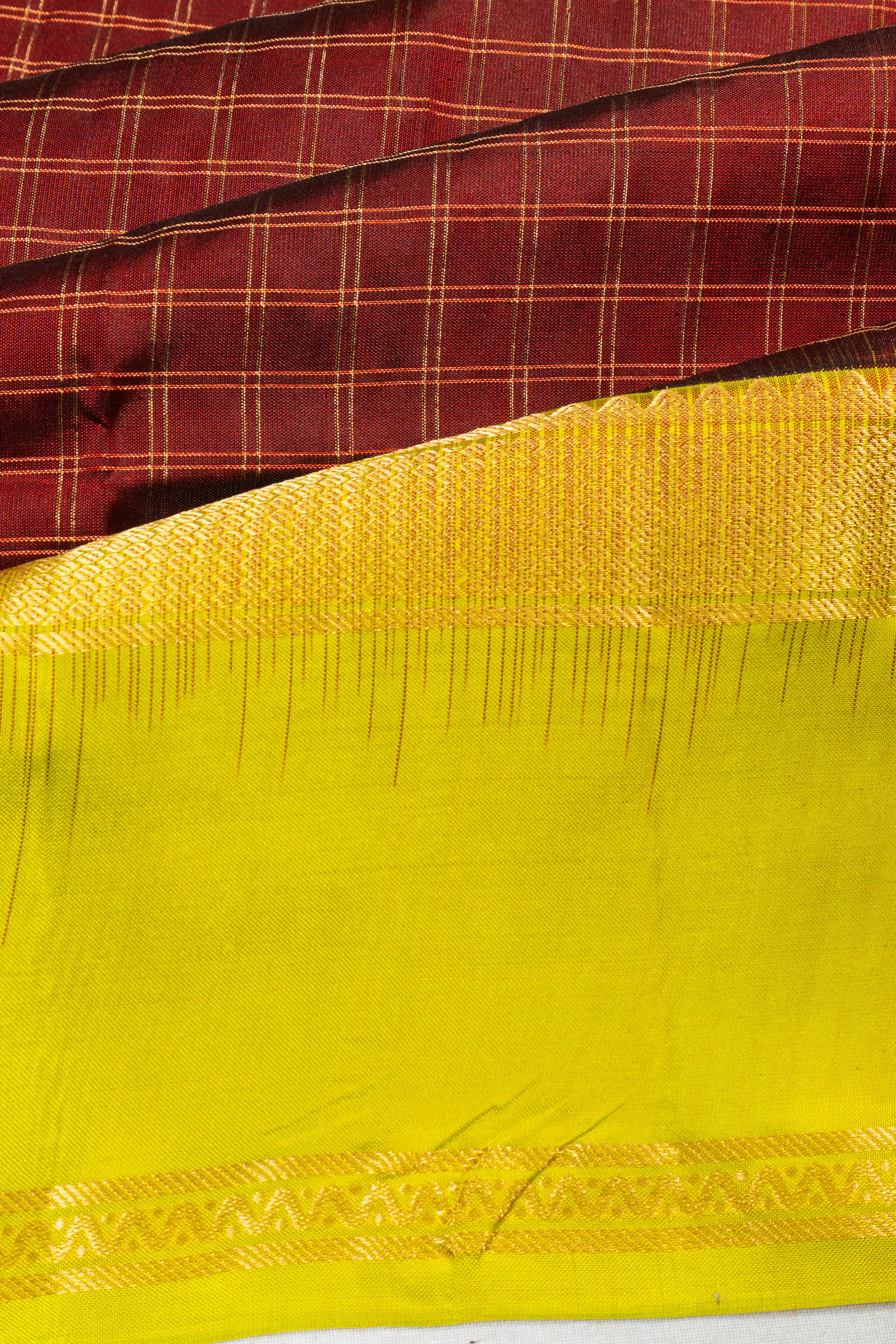 Coimbatore Soft Silk Checks Maroon Saree