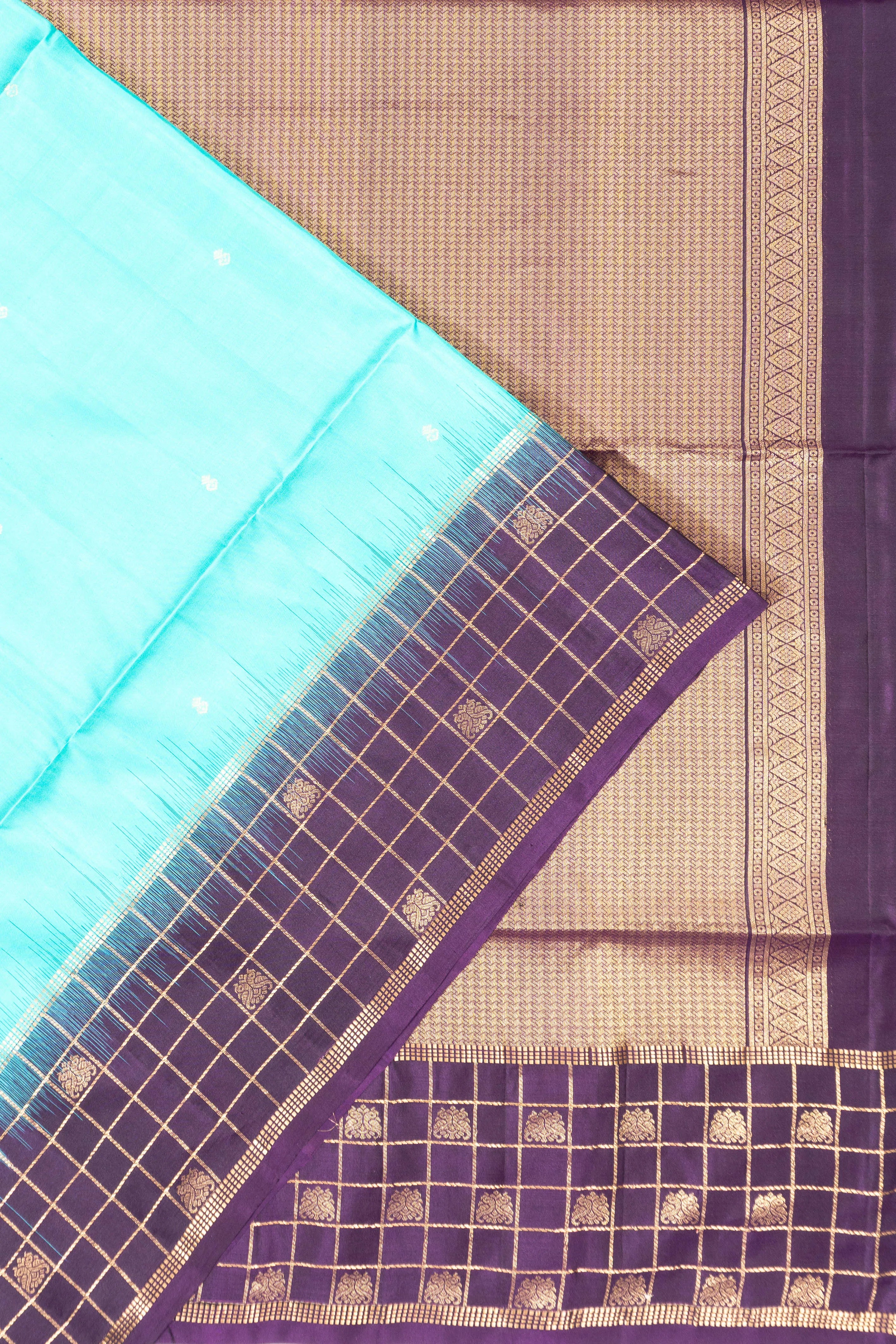 Coimbatore Soft Silk Butta Sky Blue Saree