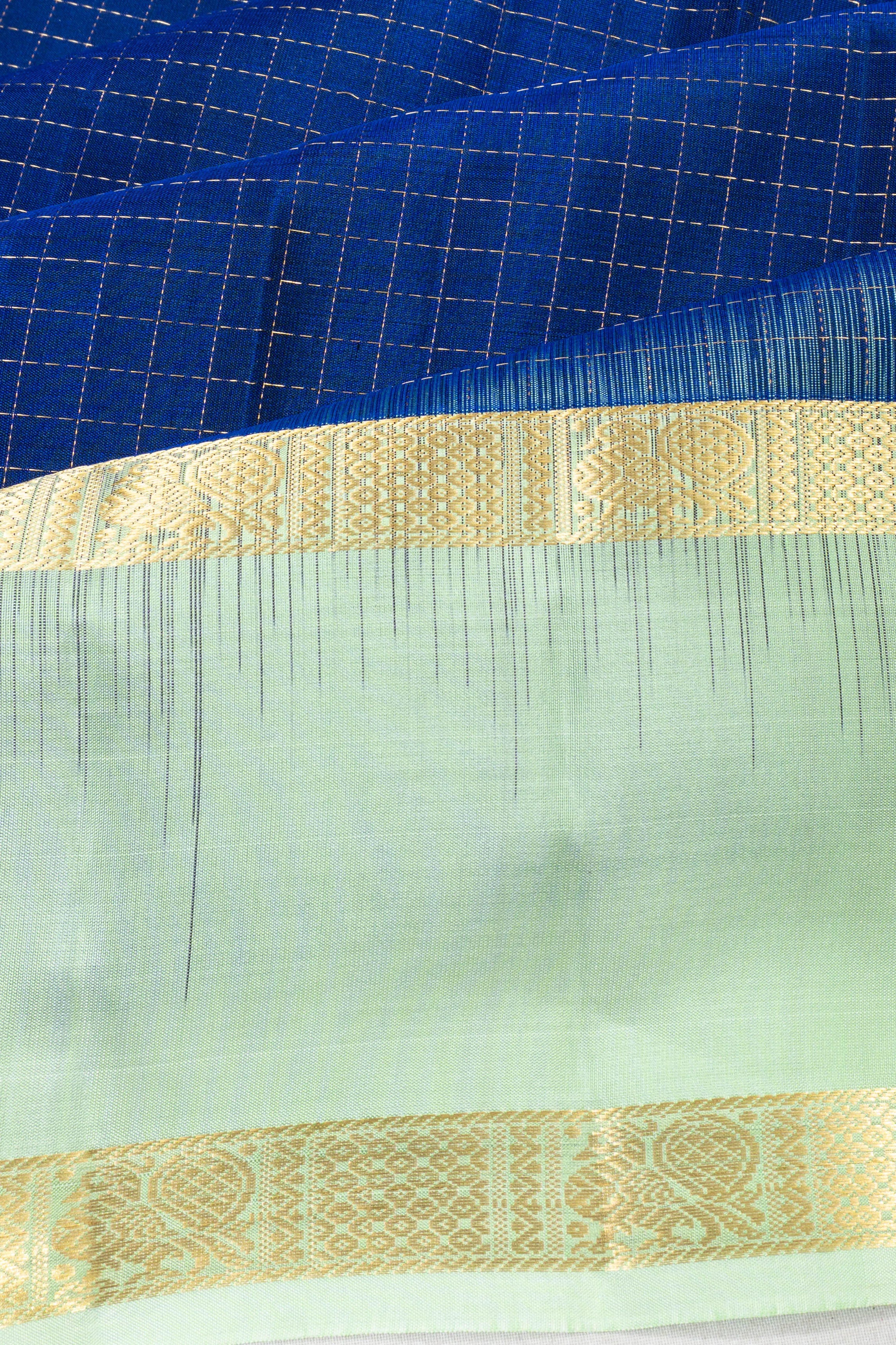 Coimbatore Soft Silk Checks Royal Blue Saree