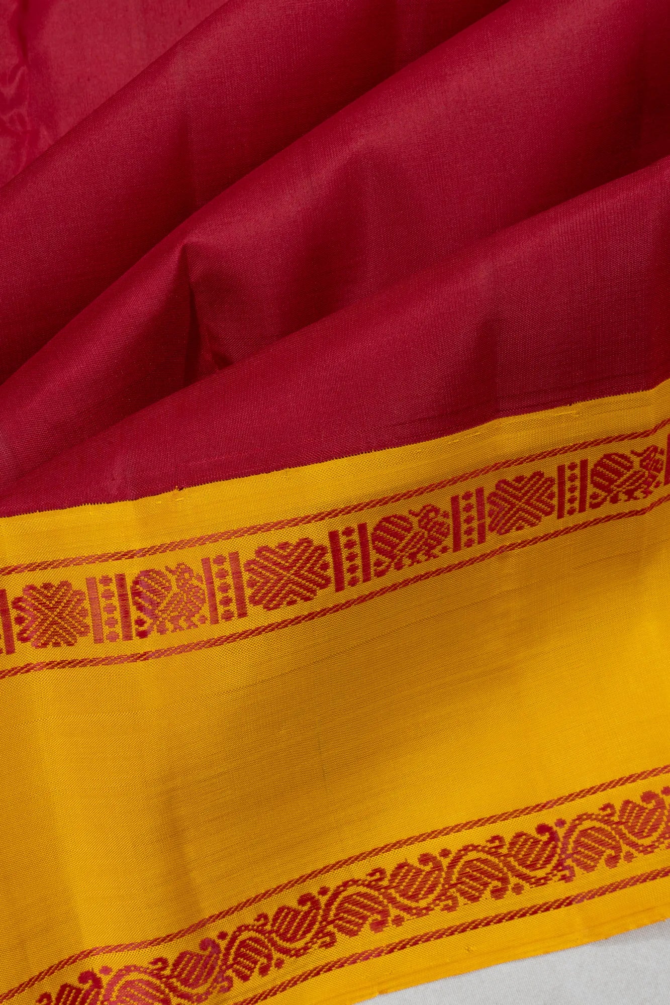 Kanchipuram Silk Plain Red Saree