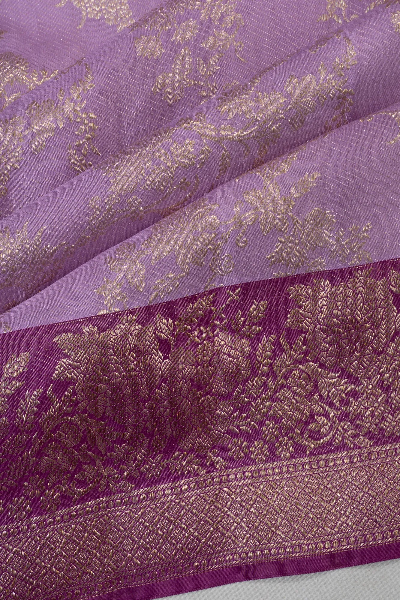 Taranga Kanchi Silk Tissue Jaal Lavender Saree