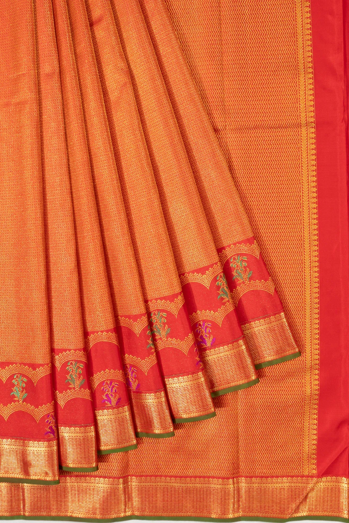 Taranga Kanchi Silk Tissue Brocade Red Saree