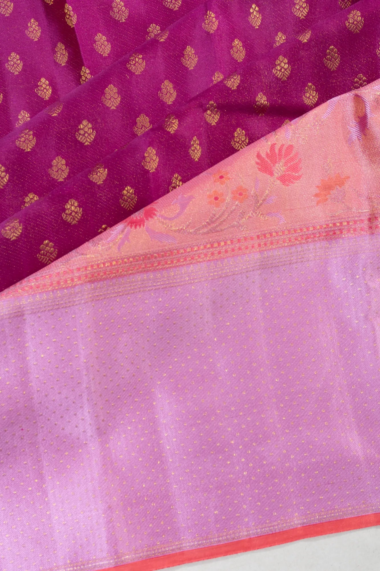 Kanchipuram Silk Brocade Purple Saree