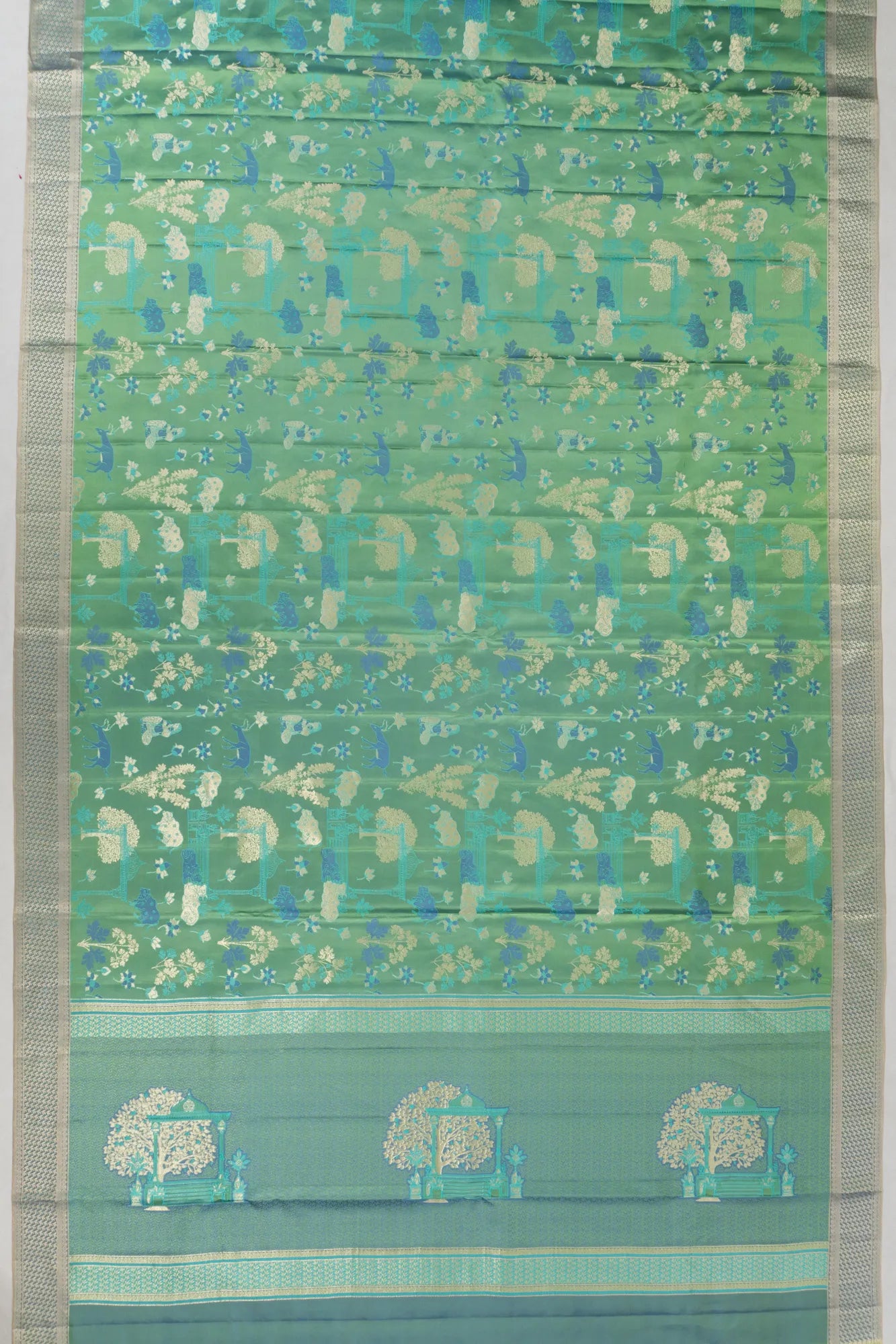 Soft Silk Pichwai Brocade Green Saree