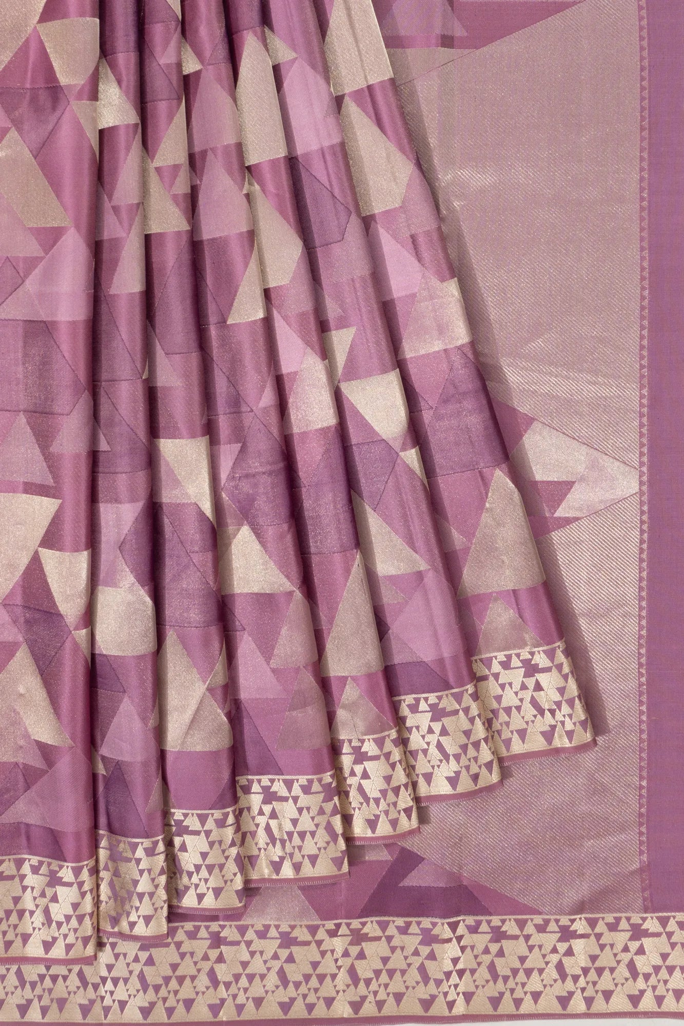 Soft Silk Geometrical Brocade Lavender Saree