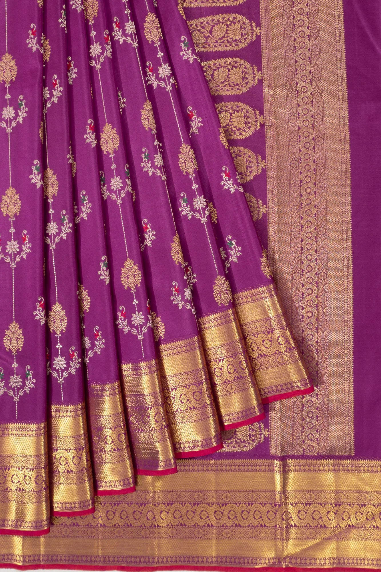 Kanchipuram Silk Jaal Purple Saree