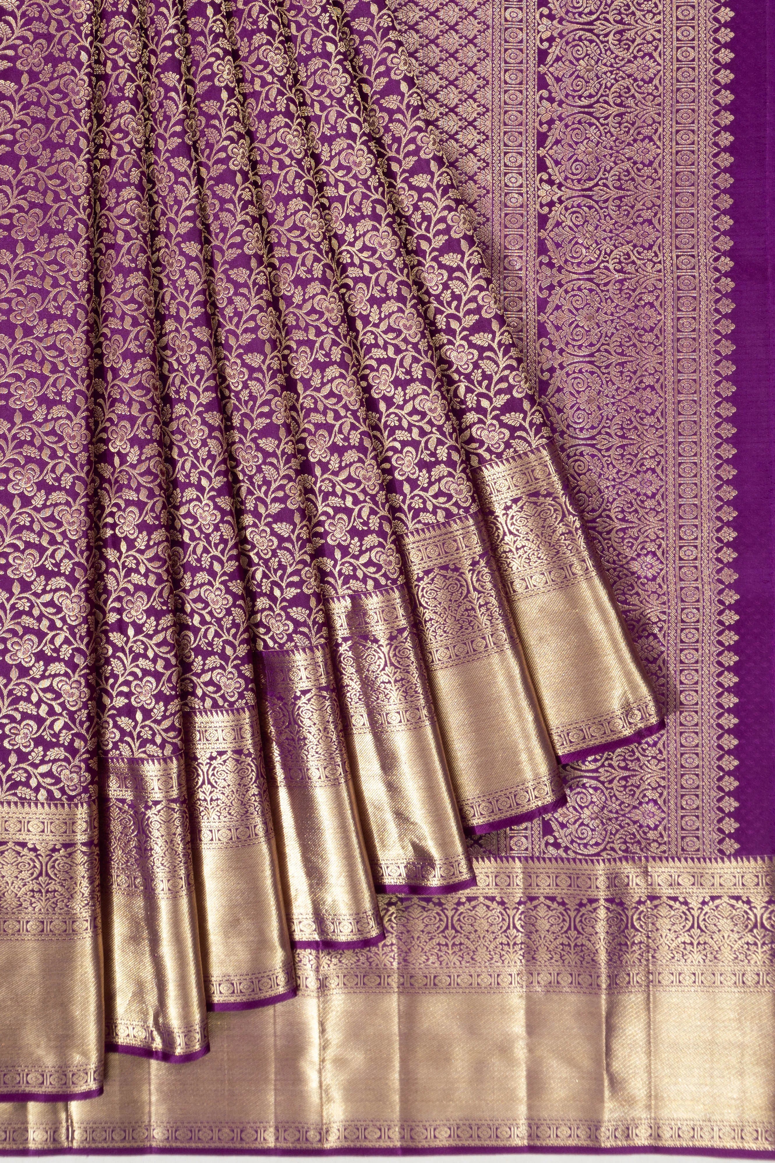 Taranga Kanchi Silk Brocade Purple Saree