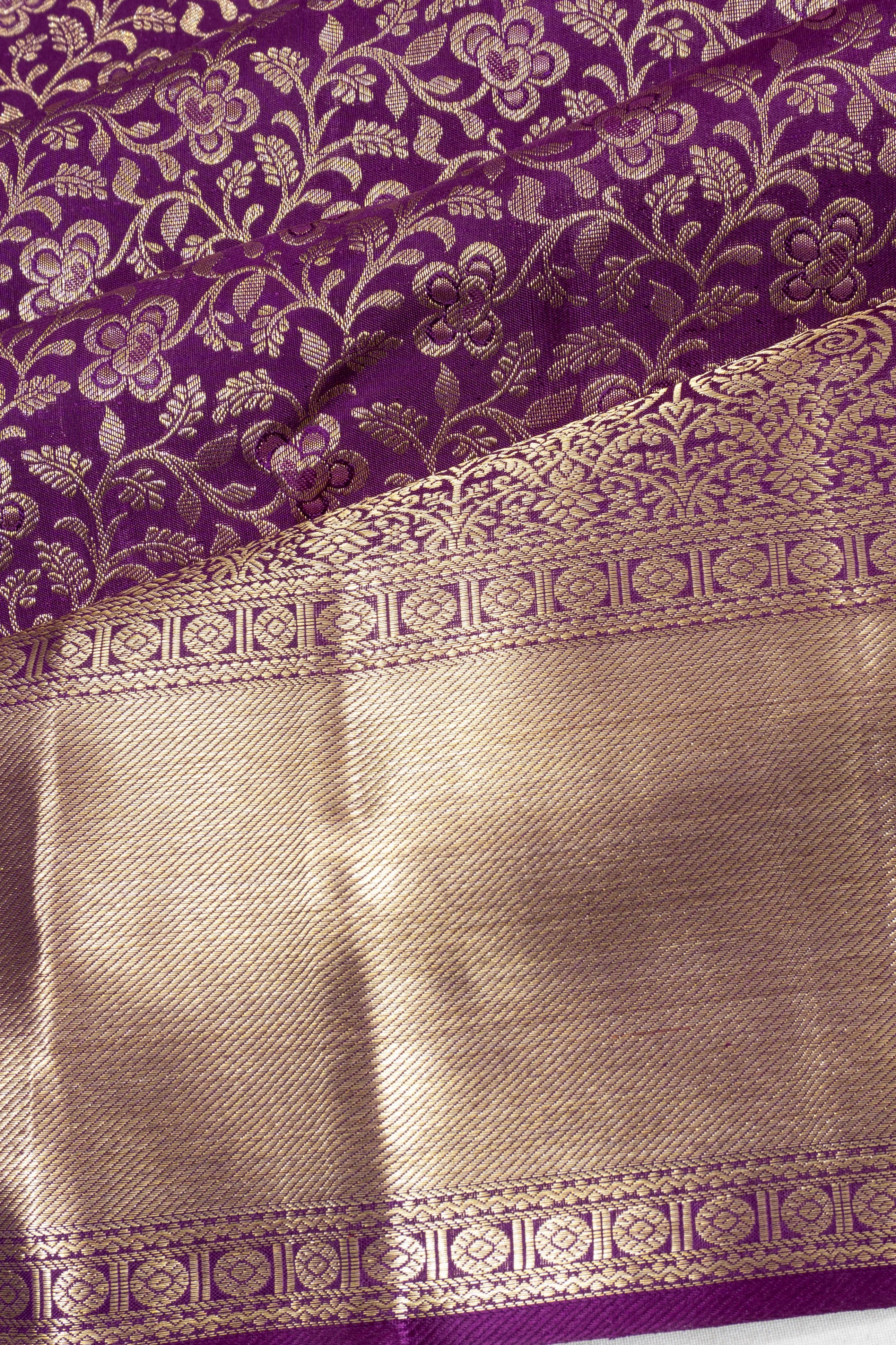 Taranga Kanchi Silk Brocade Purple Saree