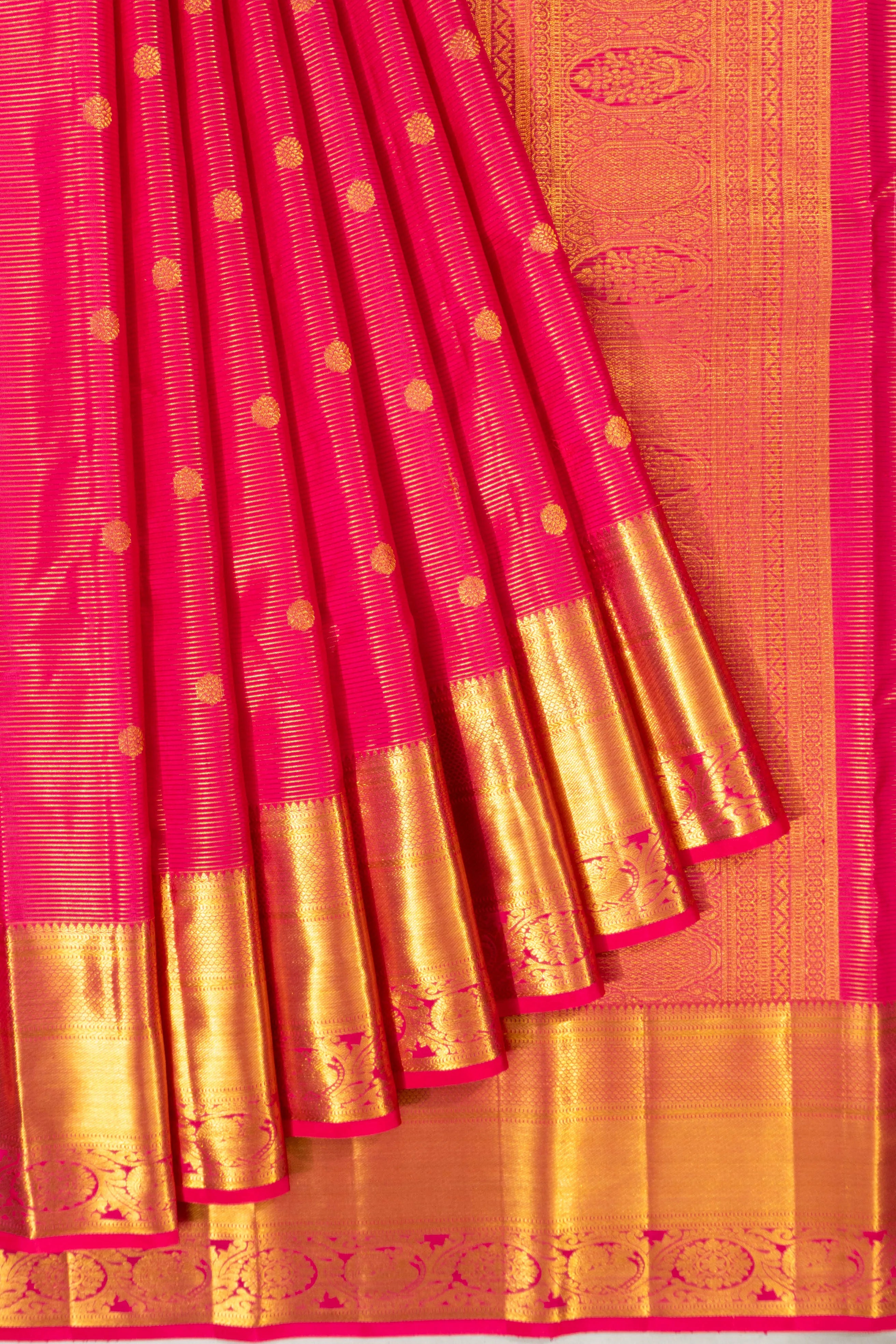 Taranga Kanchi Silk Oosi Lines And Butta Pink Saree