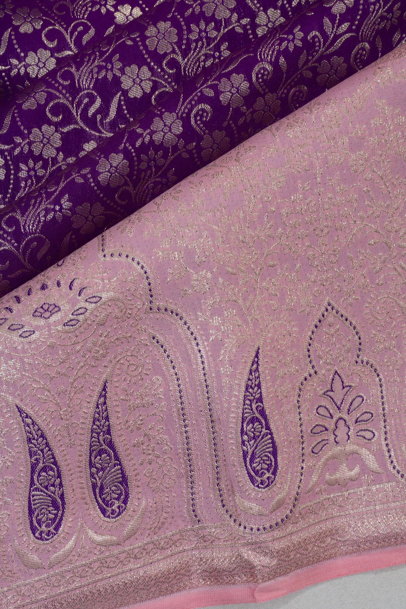 Taranga Kanchi Silk Brocade Violet Saree
