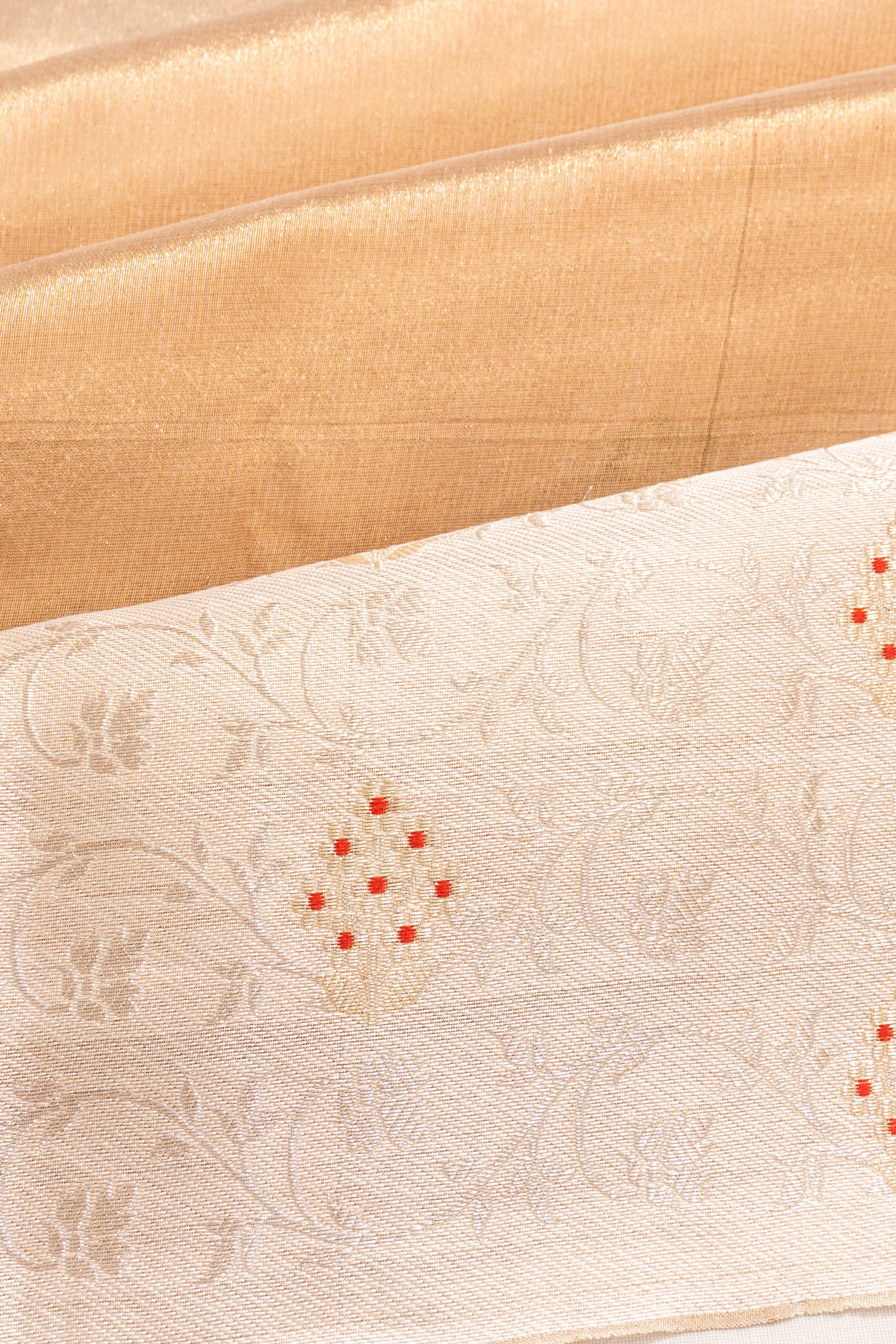 Organza Tissue Butta Gold Saree