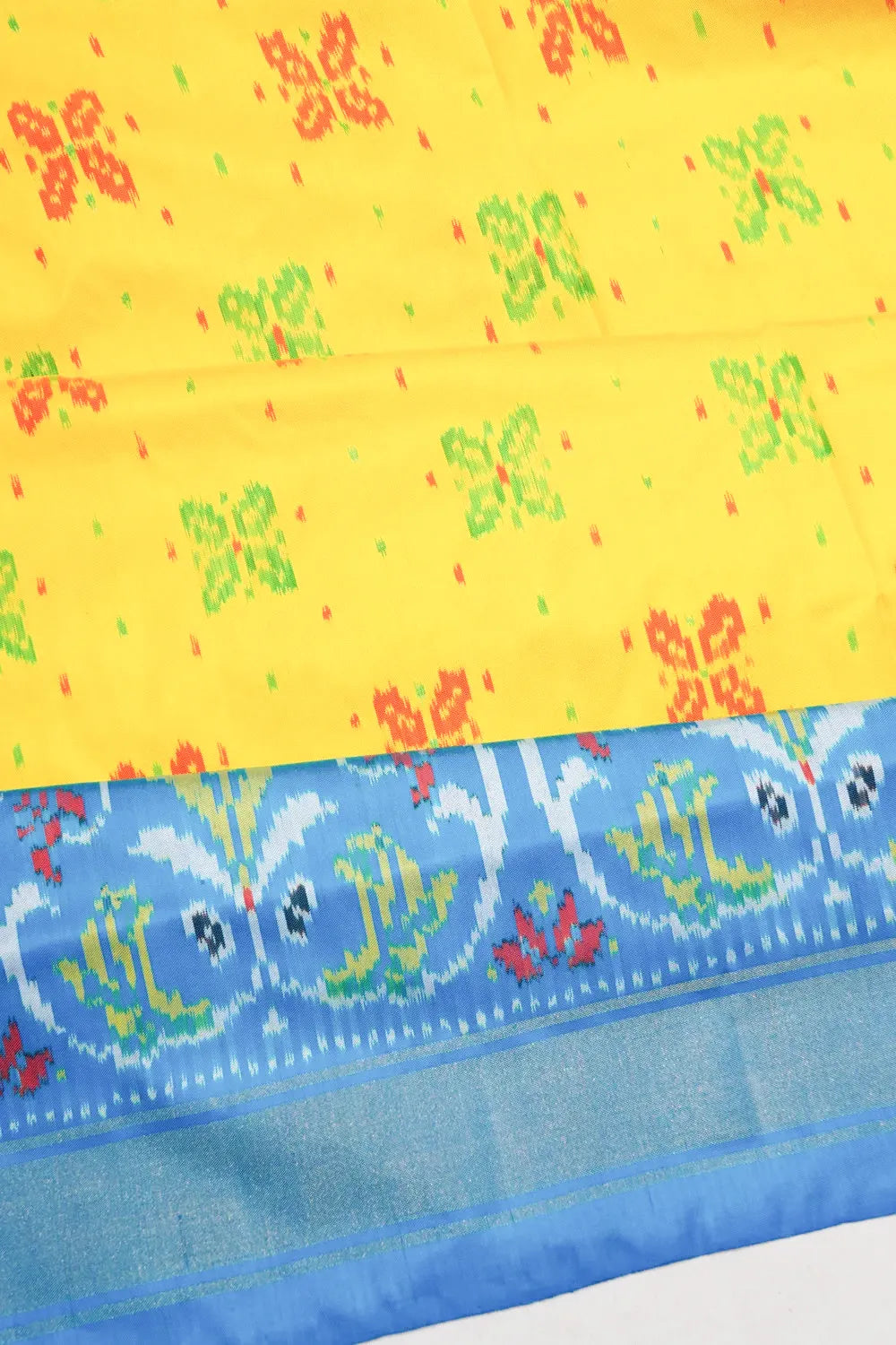 Pochampally Silk Ikat Yellow Saree