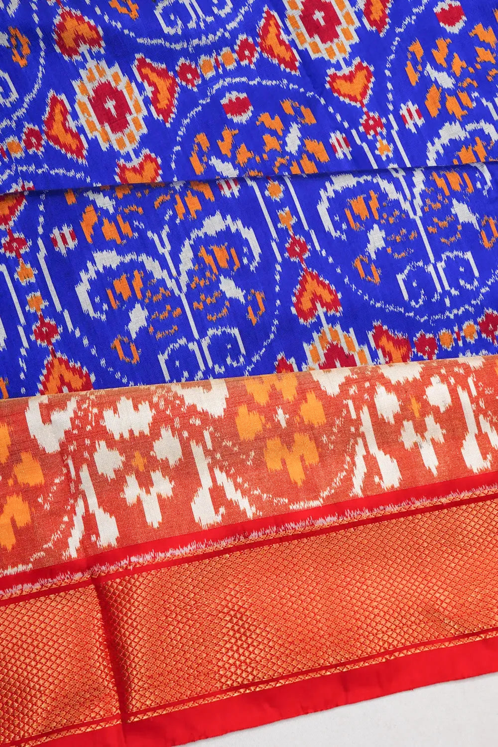 Pochampally Silk Ikat Royal Blue Saree