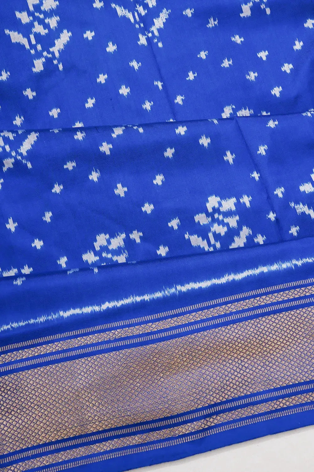 Pochampally Silk Ikat Royal Blue Saree
