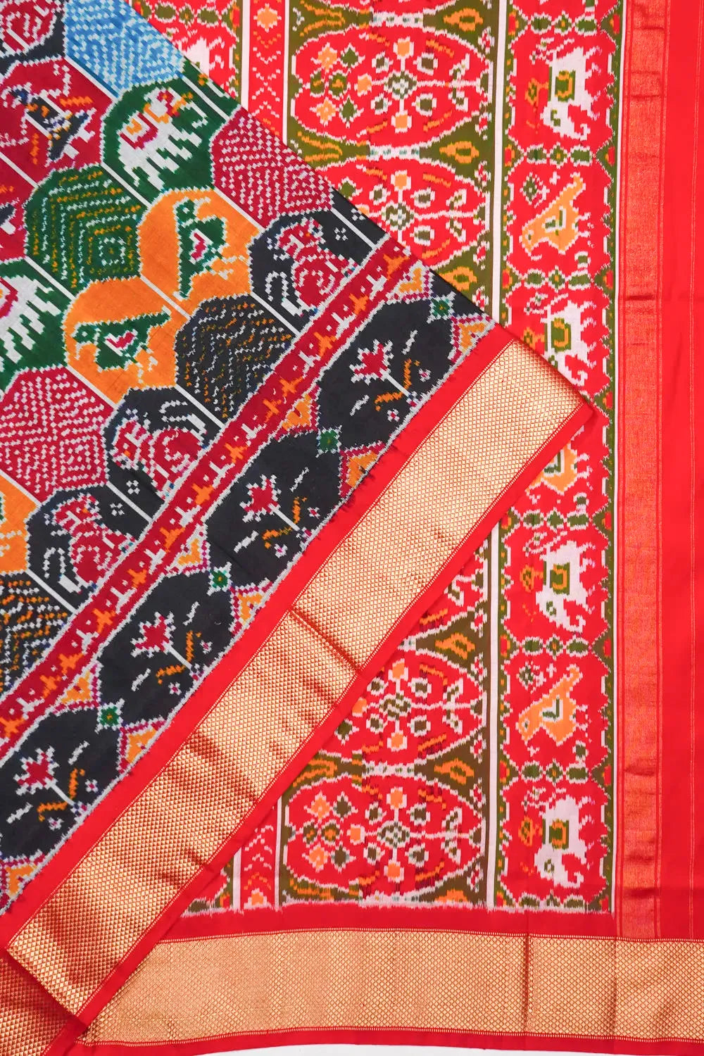 Pochampally Silk Ikat Multicolour Saree