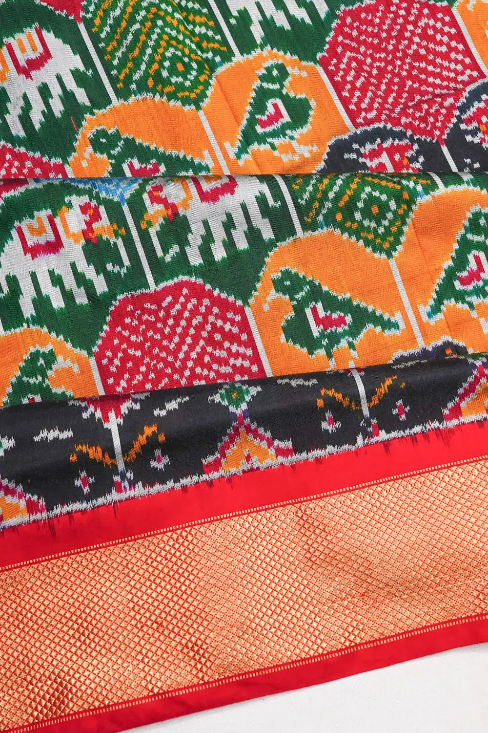 Pochampally Silk Ikat Multicolour Saree