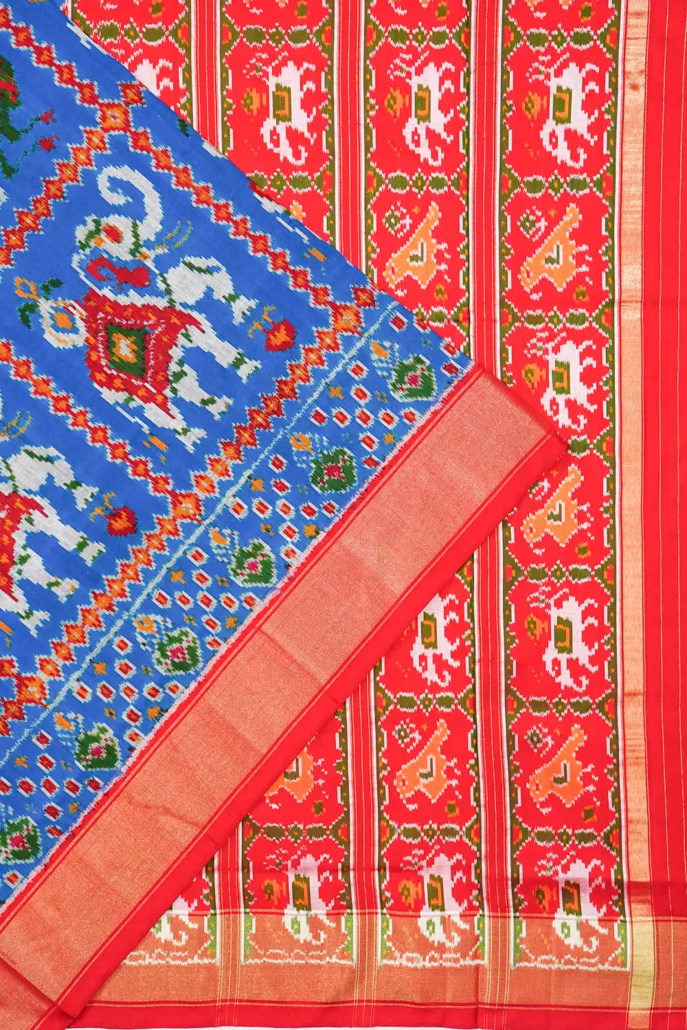 Pochampally Silk Ikat Blue Saree