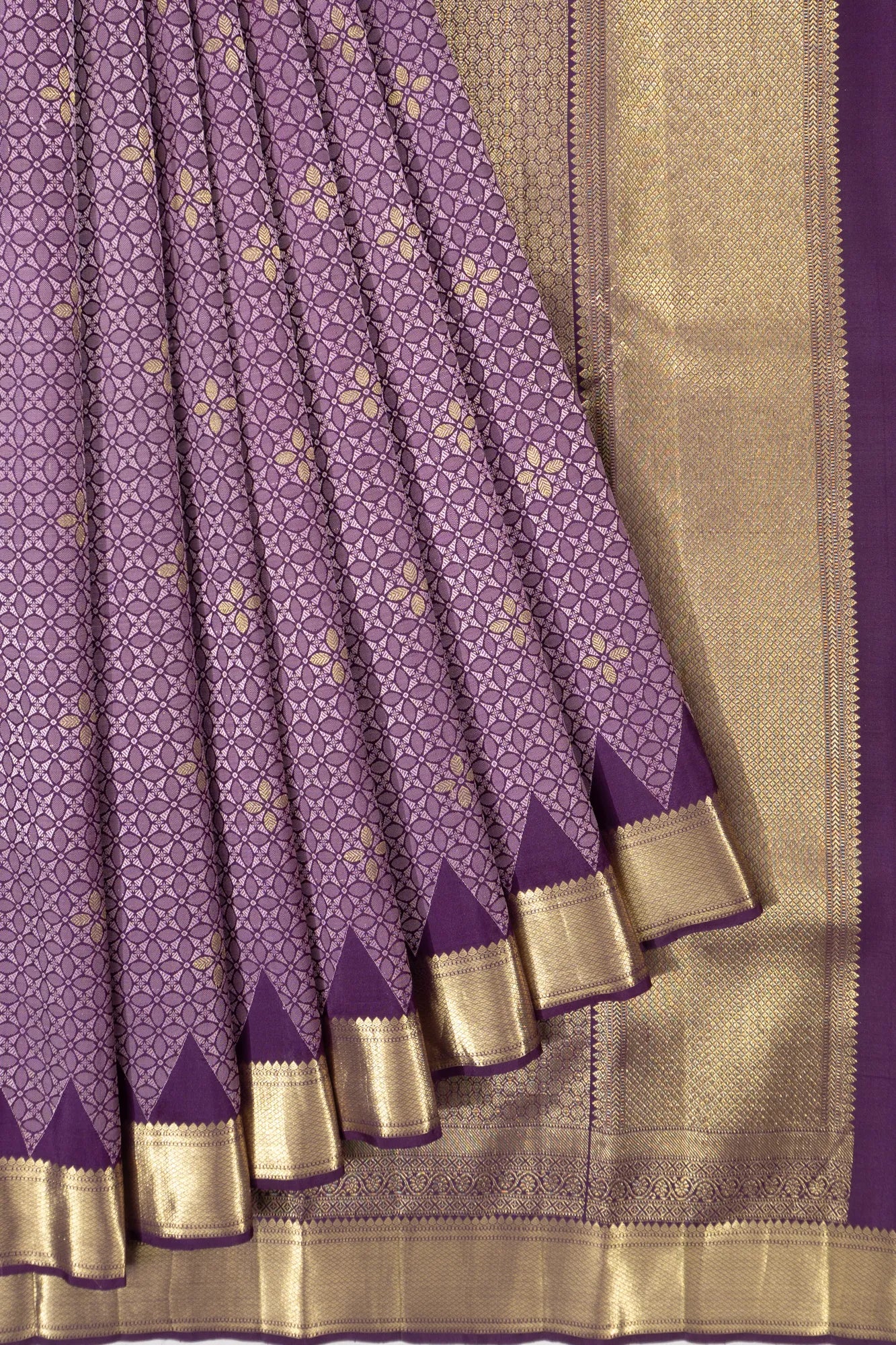 Kanchipuram Silk Brocade Violet Saree