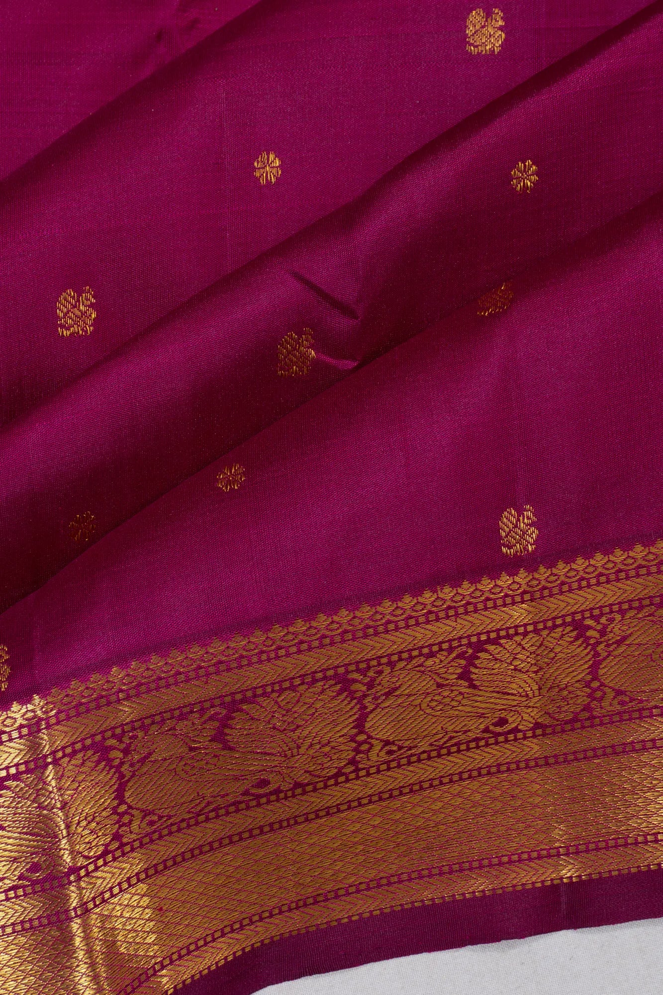 Kanchipuram Silk Butta Rani Pink Saree