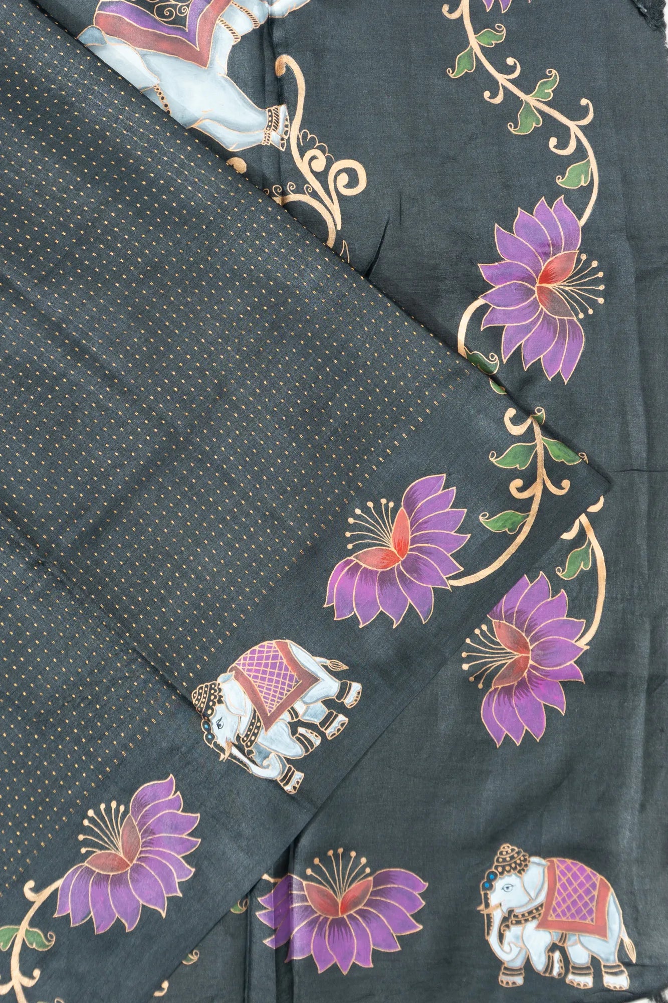 Tussar Brocade Grey Saree