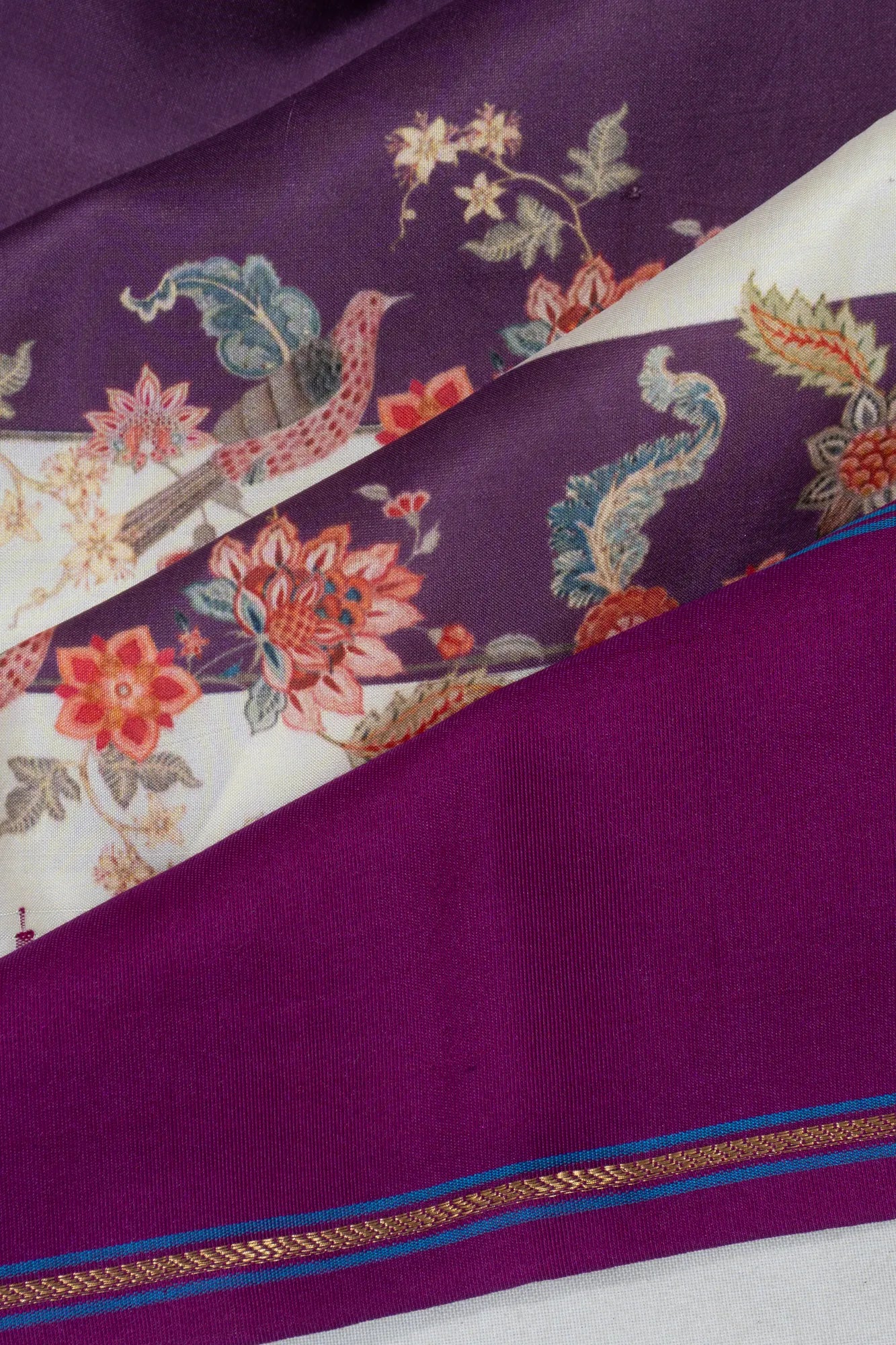 Kanchipuram Silk Plain Violet Sare
