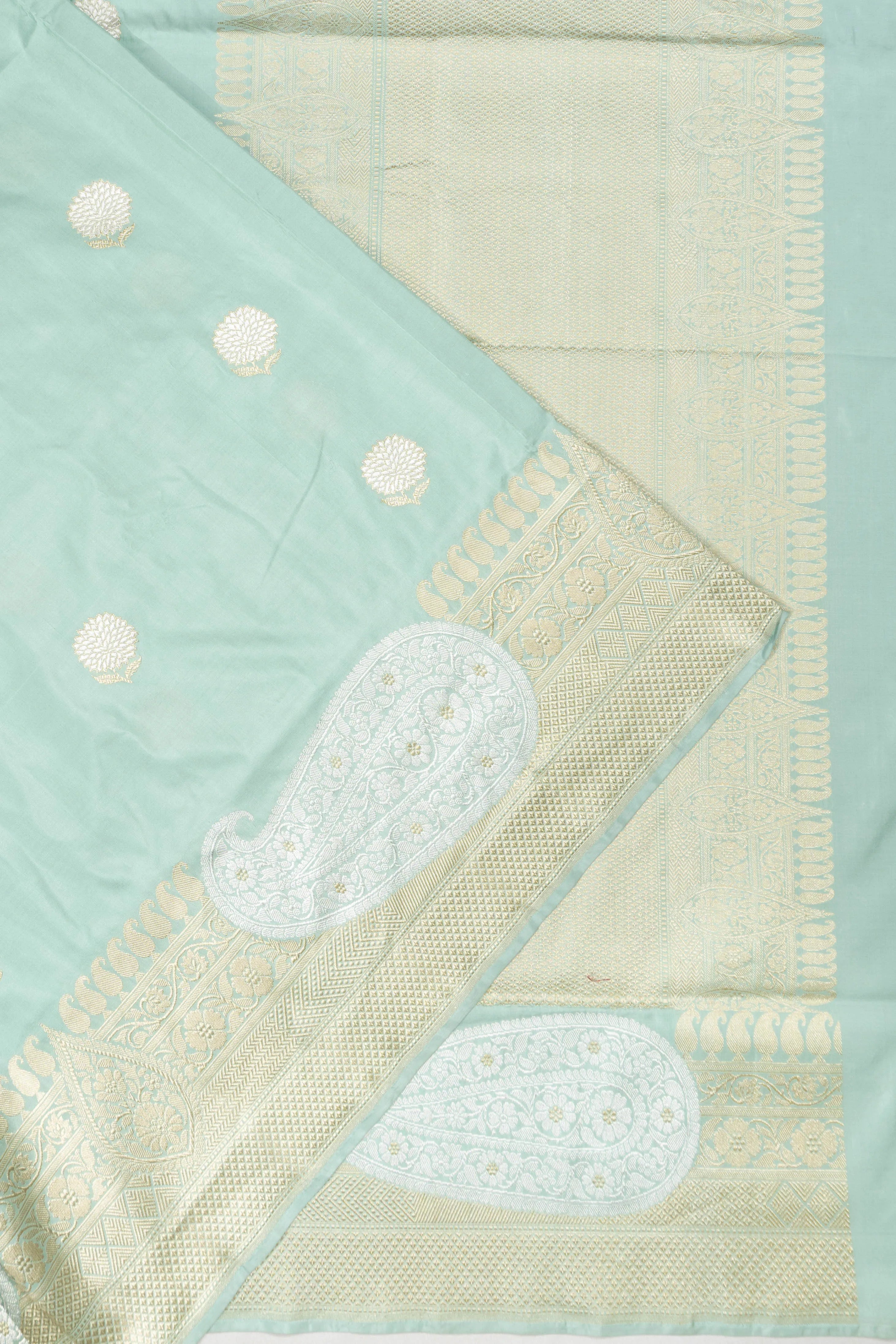 Banarasi Silk Butta Pastel Blue Saree